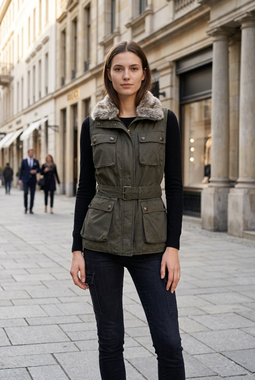 Weste von Pedro del Hierro für Damen, gebraucht – Grün, Größe M