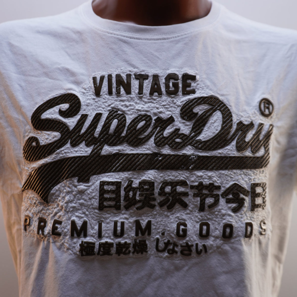 Camiseta de Manga Corta Superdry para Hombre Usada - Blanca, XXL