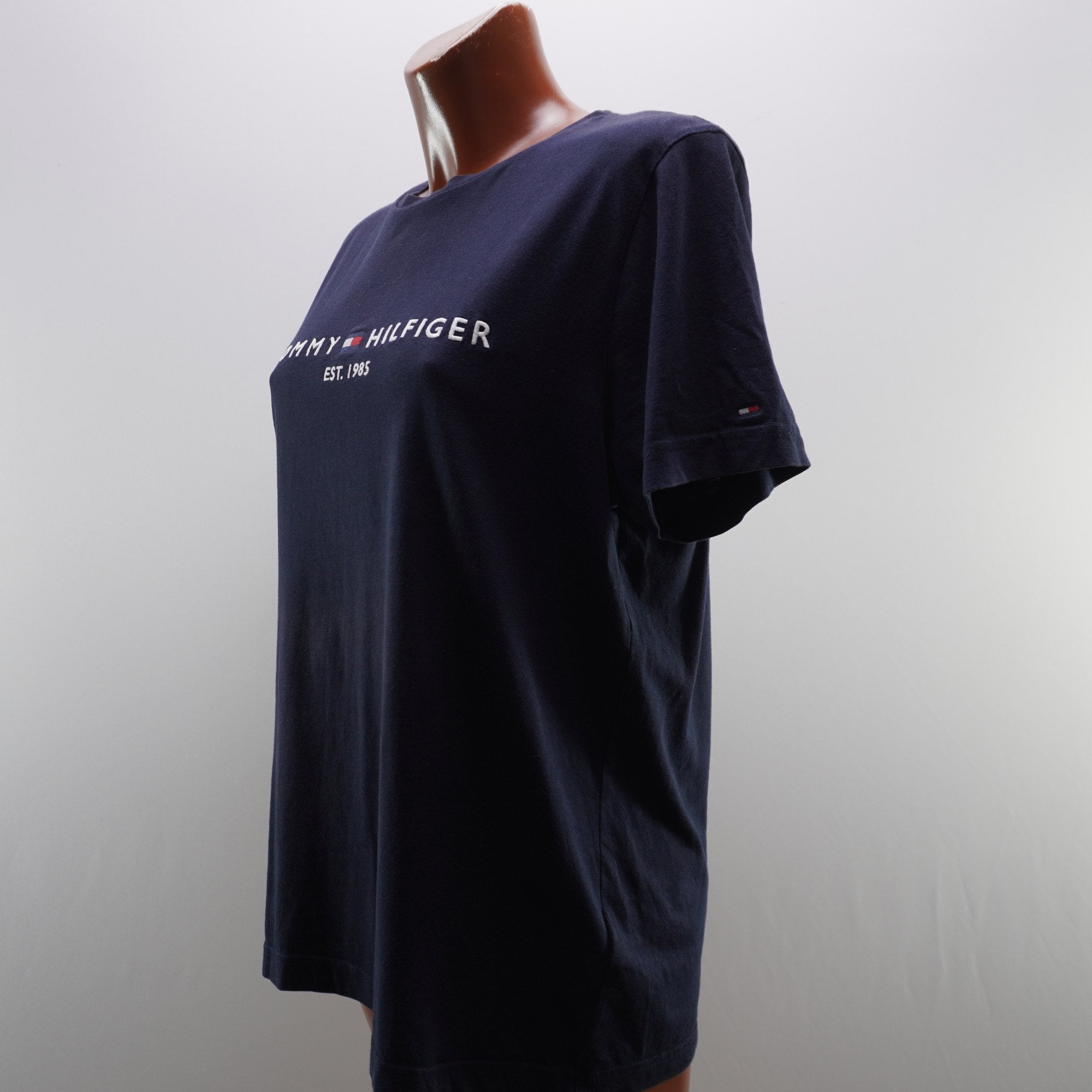 Camiseta de Manga Corta Tommy Hilfiger para Mujer Usada - Azul Marino, L