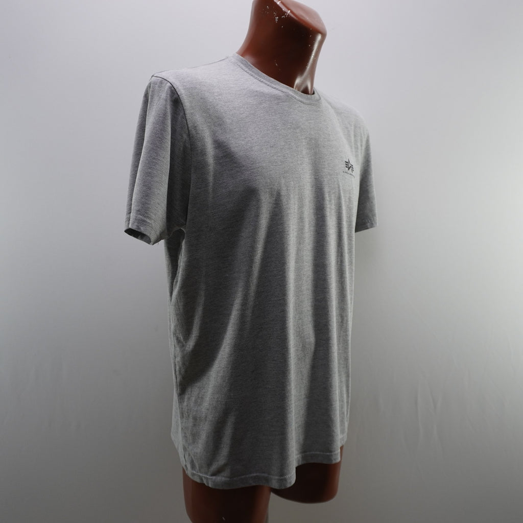 Camiseta de Manga Corta Alpha Industries para Hombre - Gris, XL, Usada en Muy Buen Estado