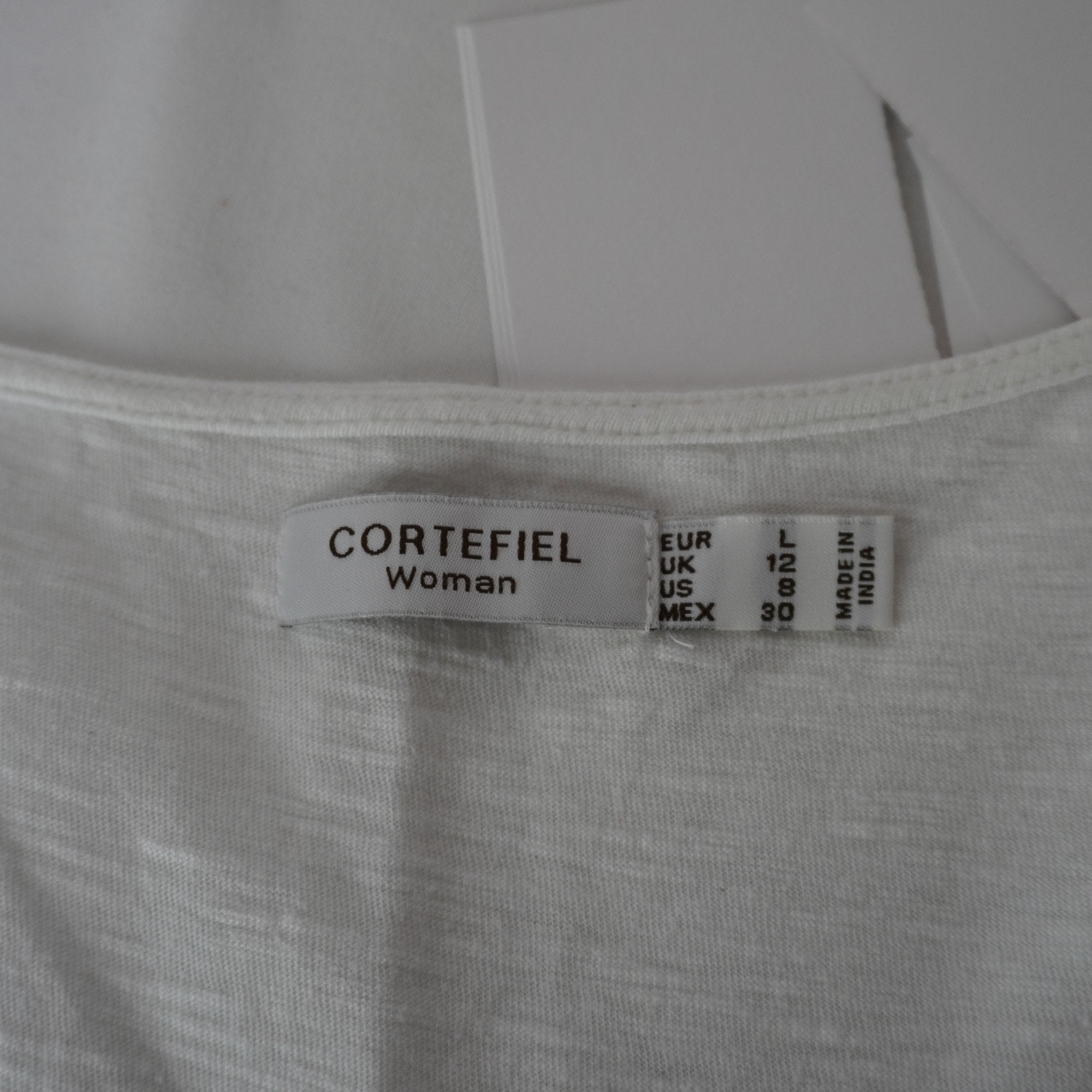 Camiseta Cortefiel para Mujer Usada - Blanca, L