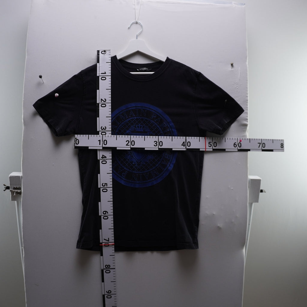 Camiseta de Manga Corta Balmain para Hombre Usada - Negra, M