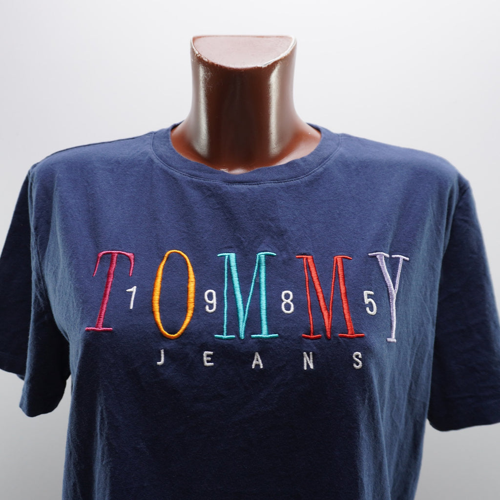 Camiseta de Manga Corta Azul Marino para Mujer - Talla L, Usada en Muy Buen Estado