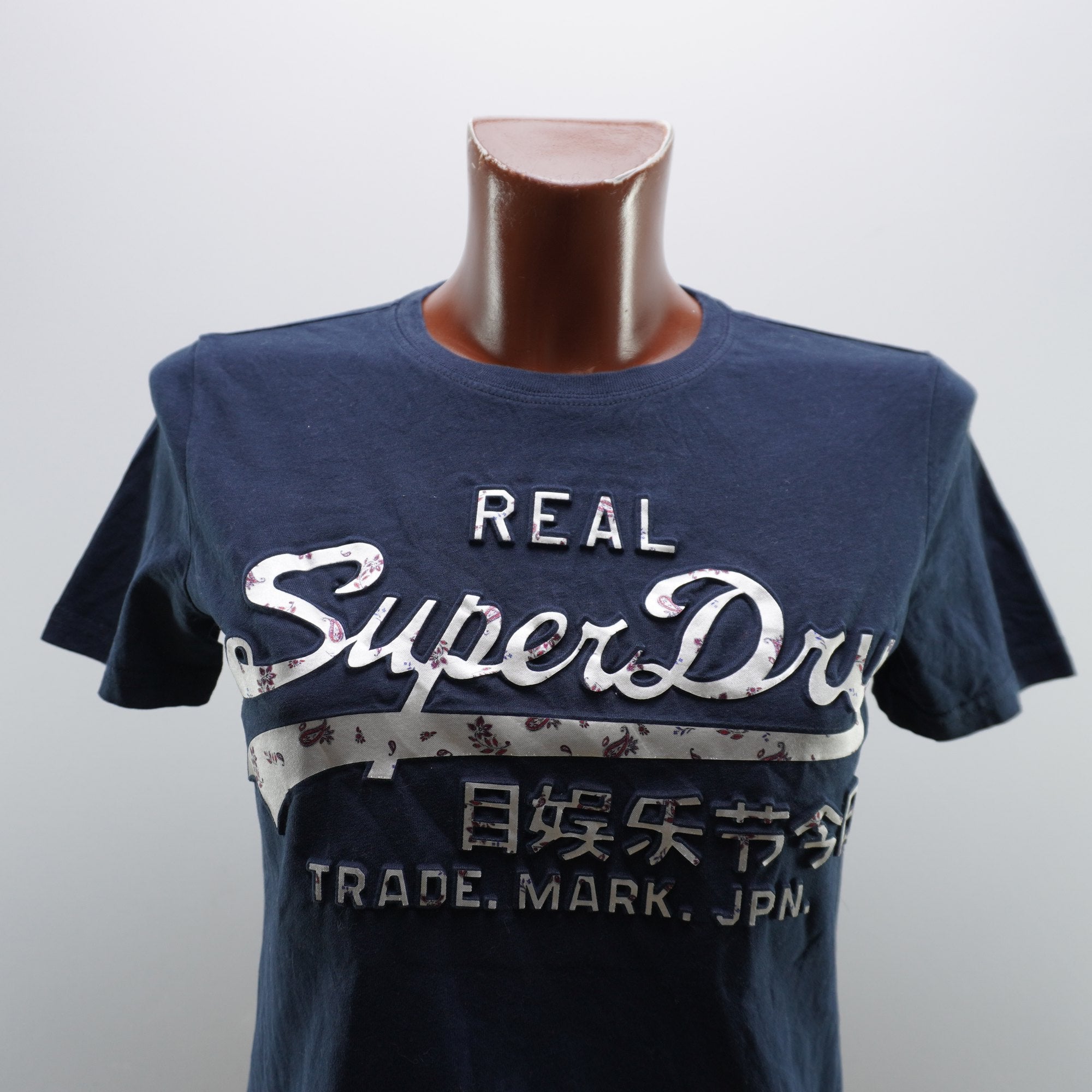 Camiseta de Manga Corta Superdry para Mujer - Azul Marino, S (Usada en Muy Buen Estado)