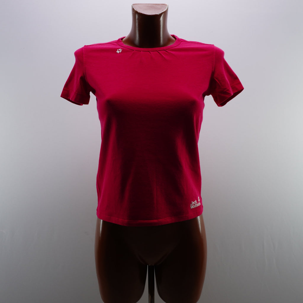 Camiseta de Manga Corta Jack Wolfskin para Mujer - Roja, S, Usada en Muy Buen Estado