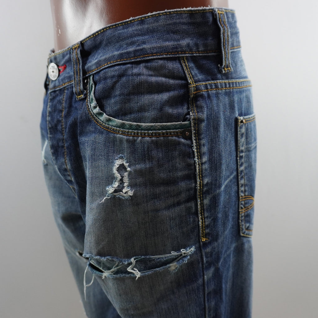 Pantalones Cortos Vaqueros Suite Blanco para Hombre Usados - Azul, M