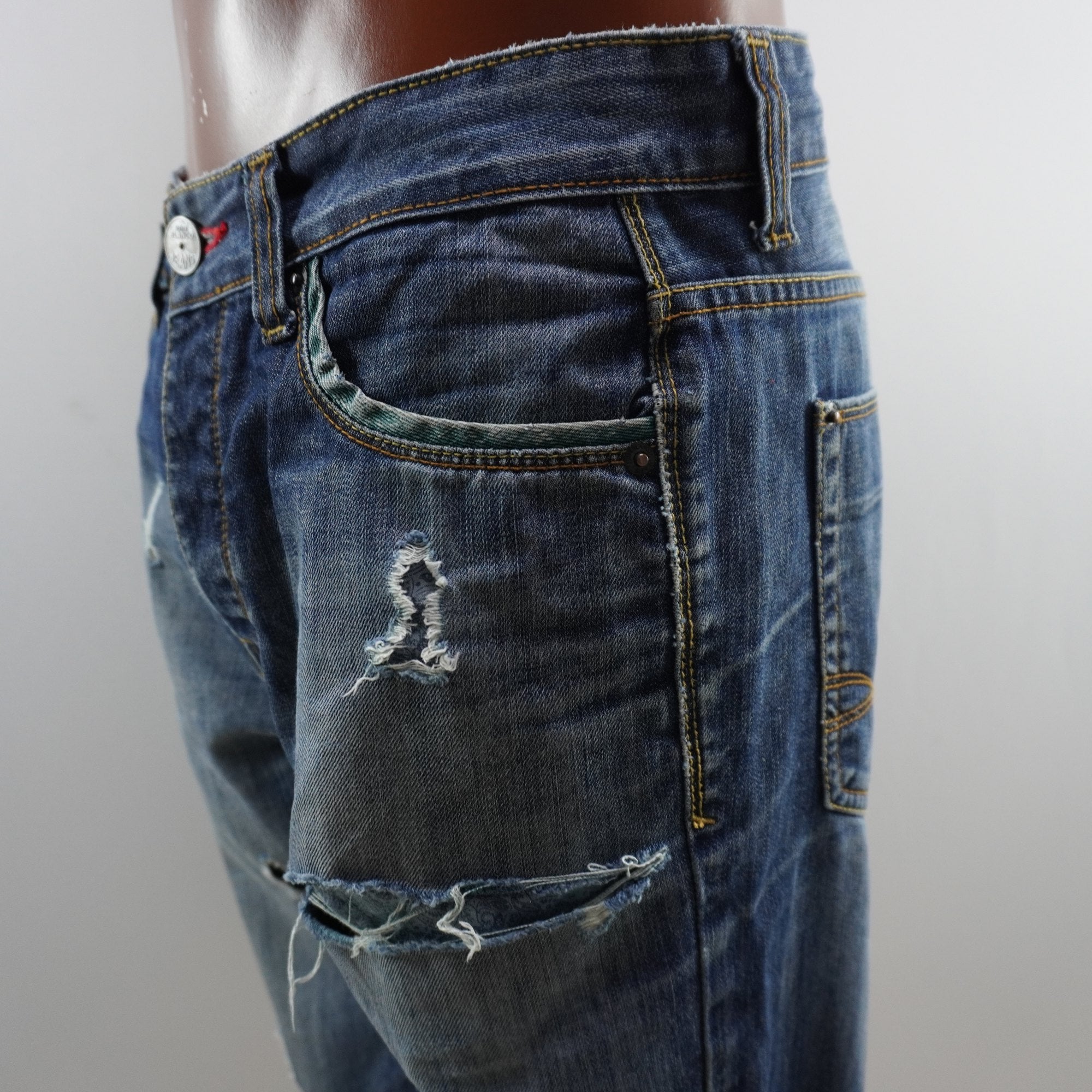 Pantalones Cortos Vaqueros Suite Blanco para Hombre Usados - Azul, M