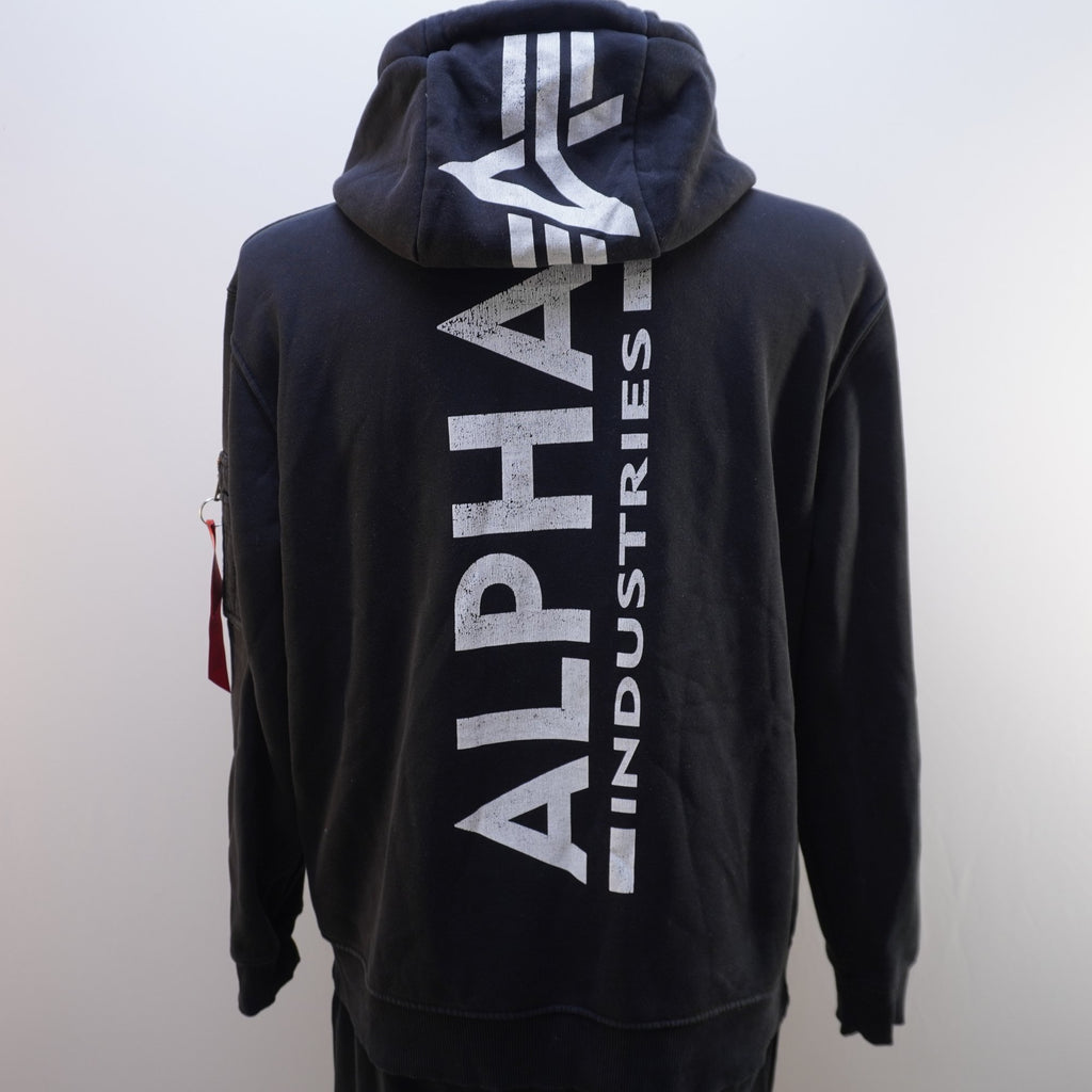 Sudadera con Capucha Alpha Industries para Hombre Usada - Negra, XL