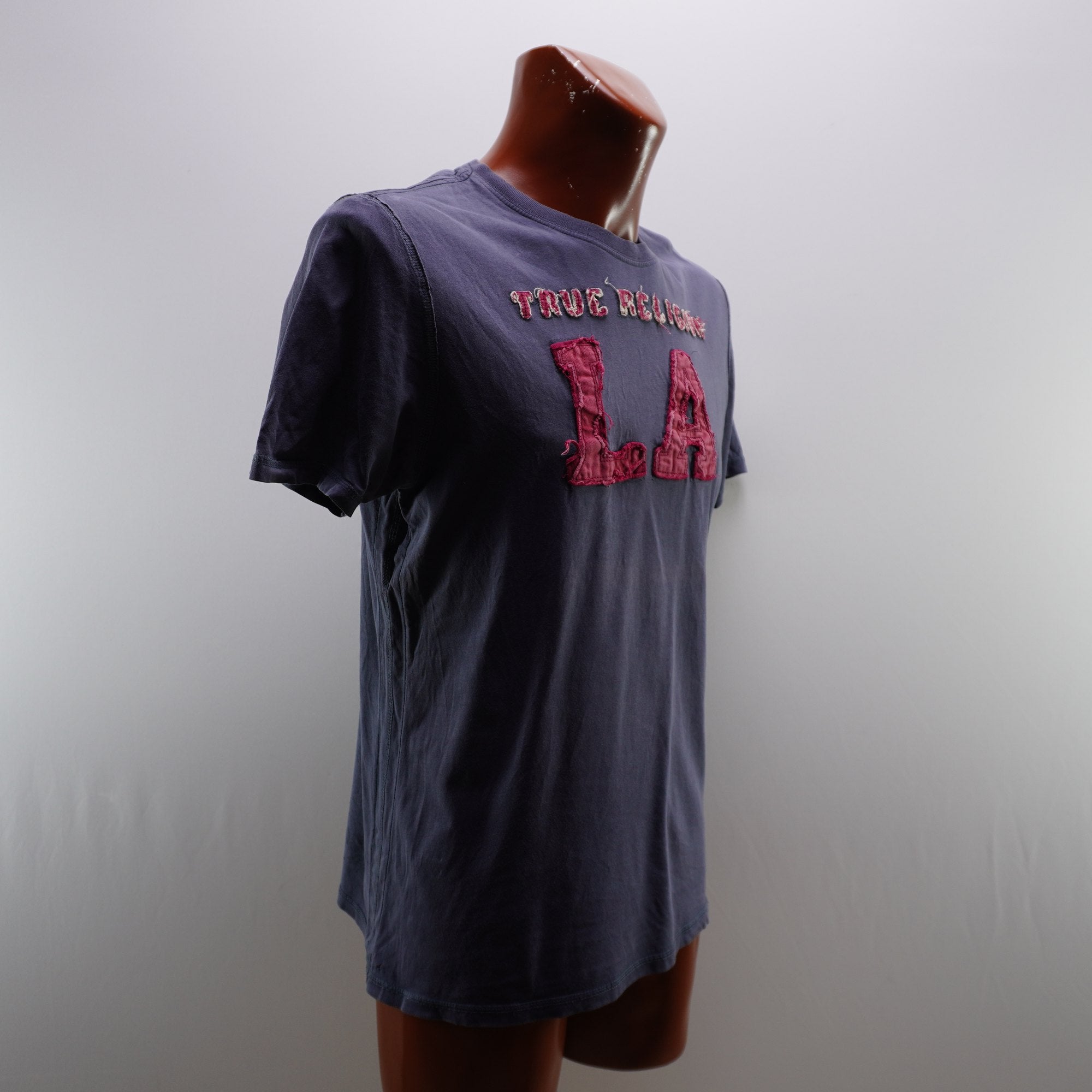 Camiseta de Manga Corta True Religión para Hombre Usada - Azul, L