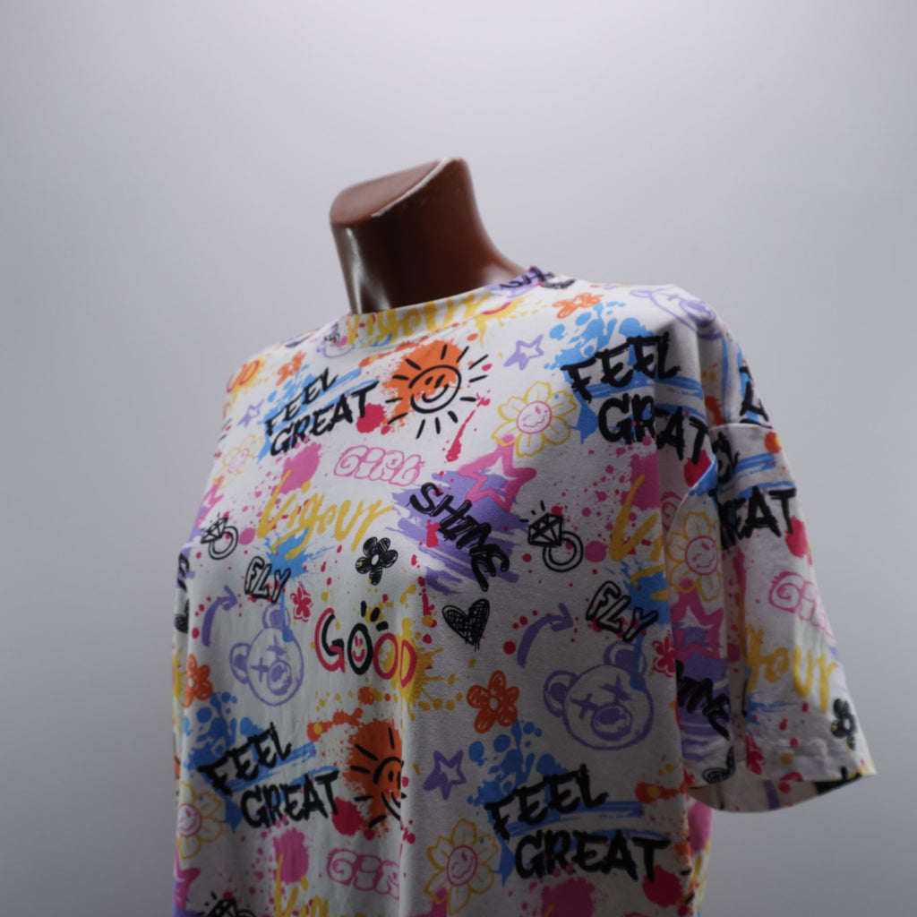 Camiseta de Manga Corta Italian Style para Mujer Usada - Multicolor, L