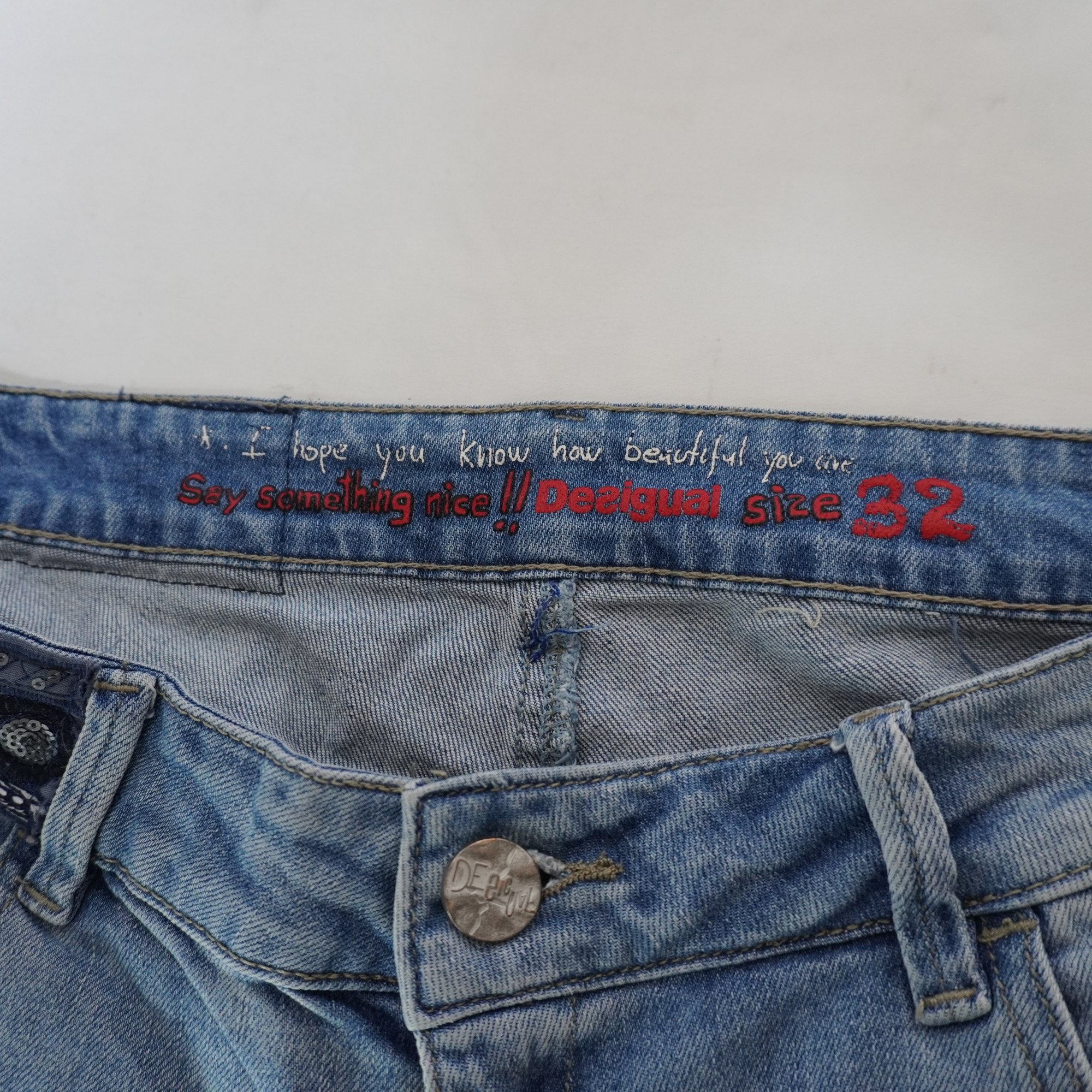 Pantalones Cortos Vaqueros Desigual para Mujer Usados - Azul, L