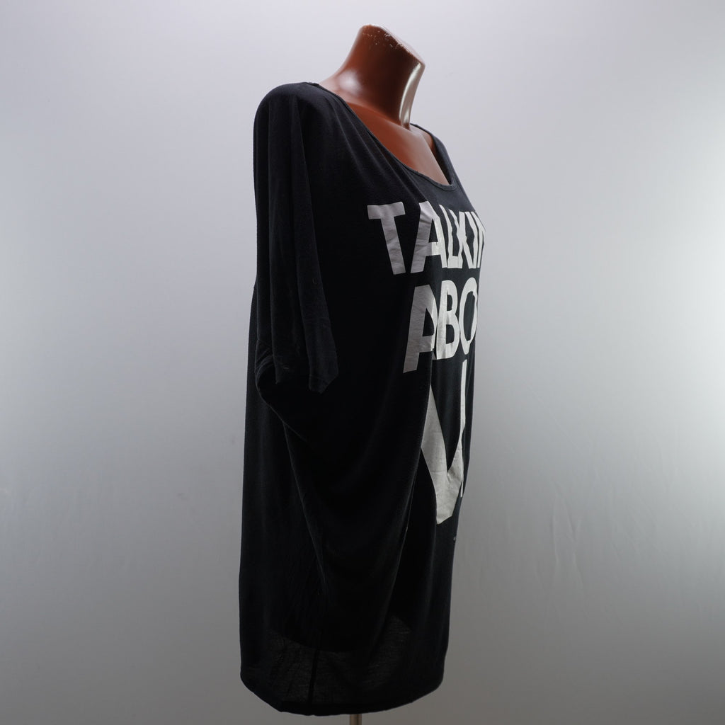 Camiseta de Manga Corta Elisabetta Franchi para Mujer - Negro, XL, Usada en Muy Buen Estado