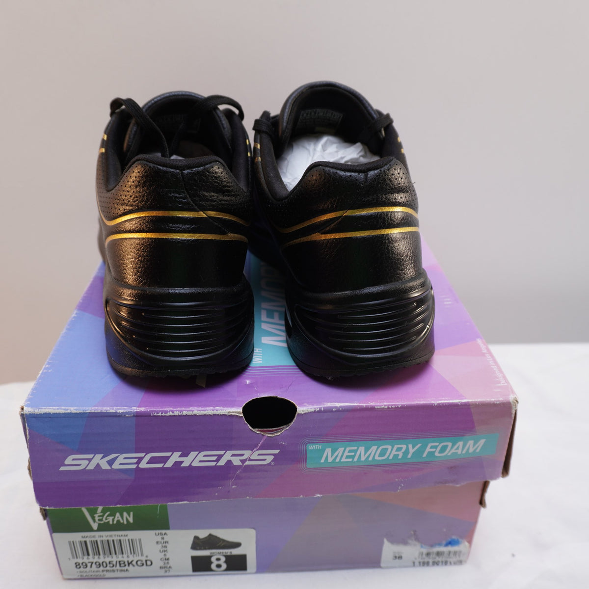 Zapatillas Skechers para Mujer Usadas - Negro, Talla 38