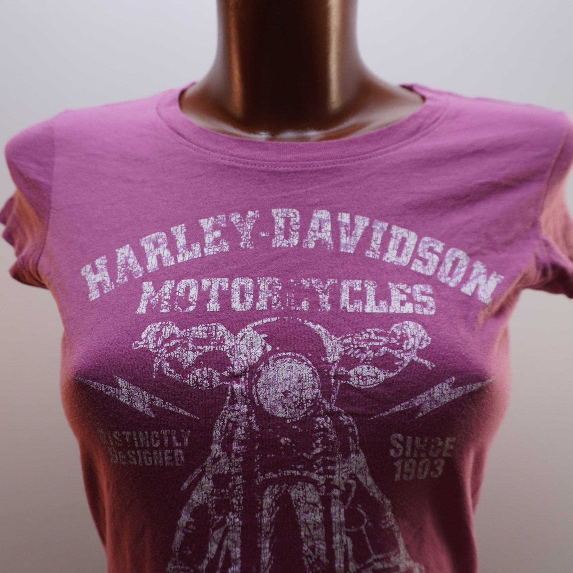 Camiseta Harley Davidson para Mujer Usada - Rosa, XS