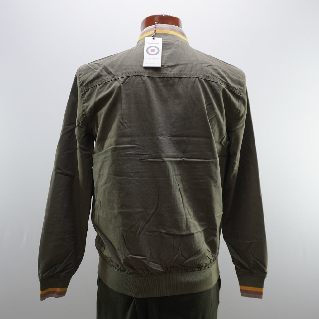 Chaqueta Bomber Lambretta para Hombre Usada - Beige y Marrón, M