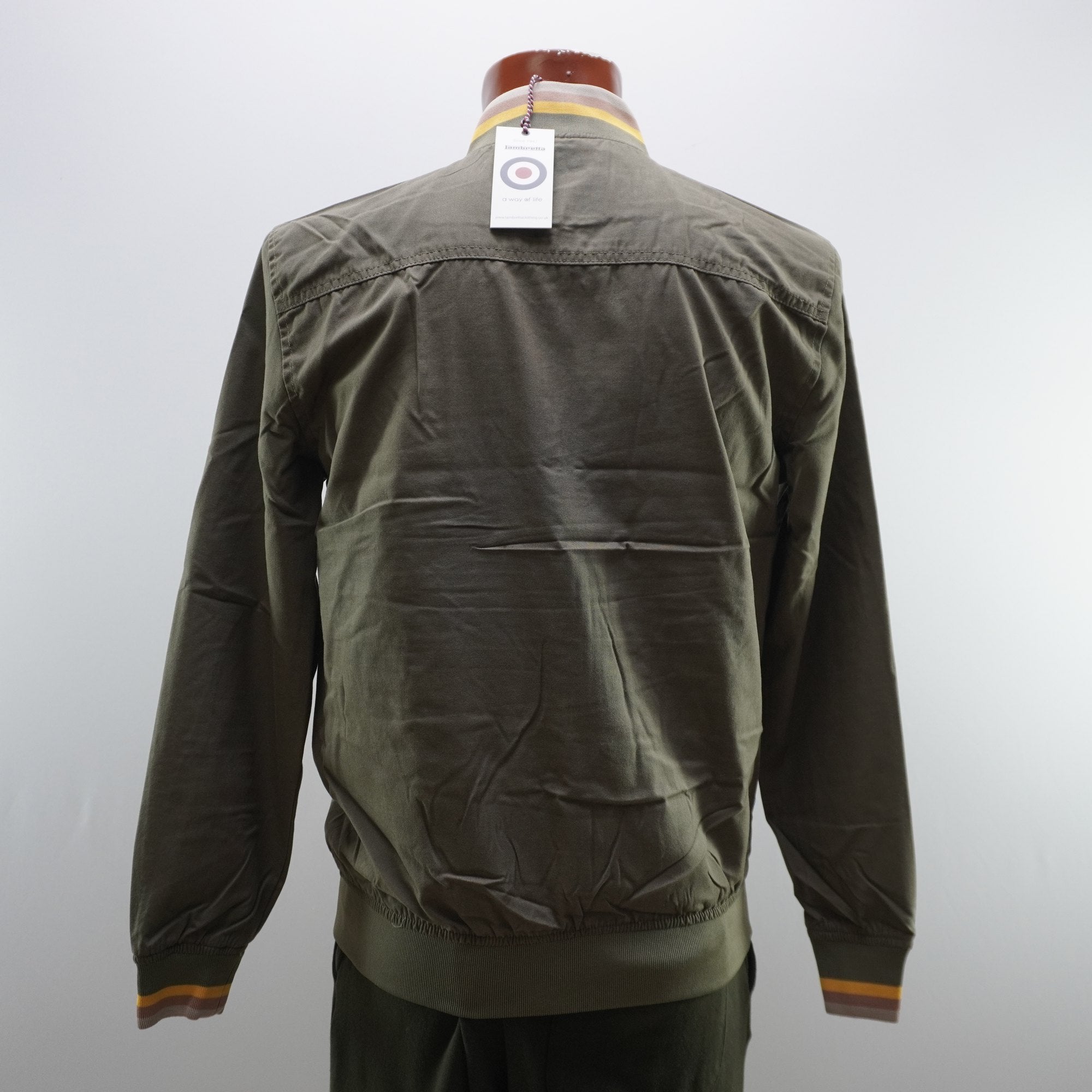 Chaqueta Bomber Lambretta para Hombre Usada - Beige y Marrón, M