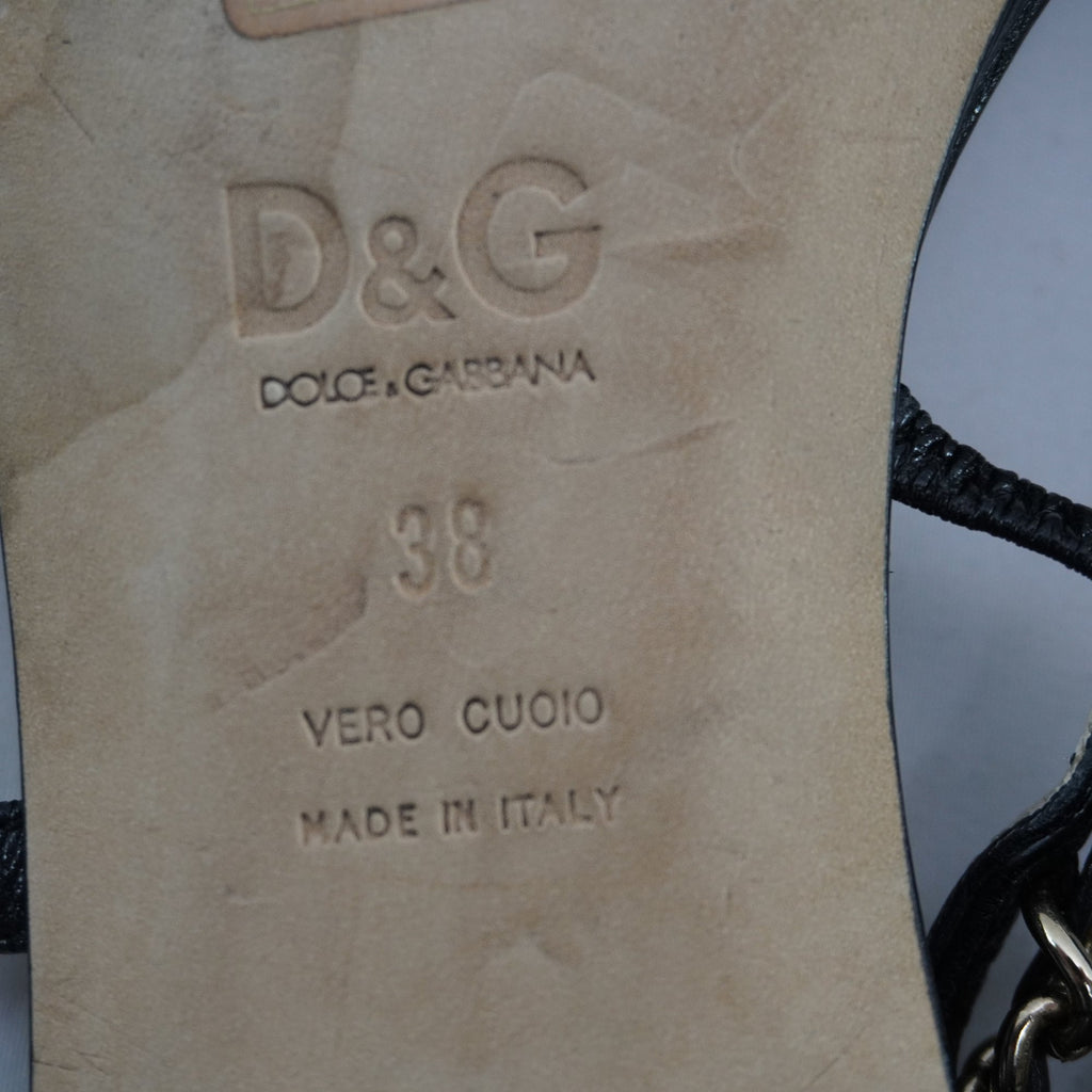 Sandalias Dolce & Gabbana para Mujer - Negro, Talla 38, Usadas en Muy Buen Estado