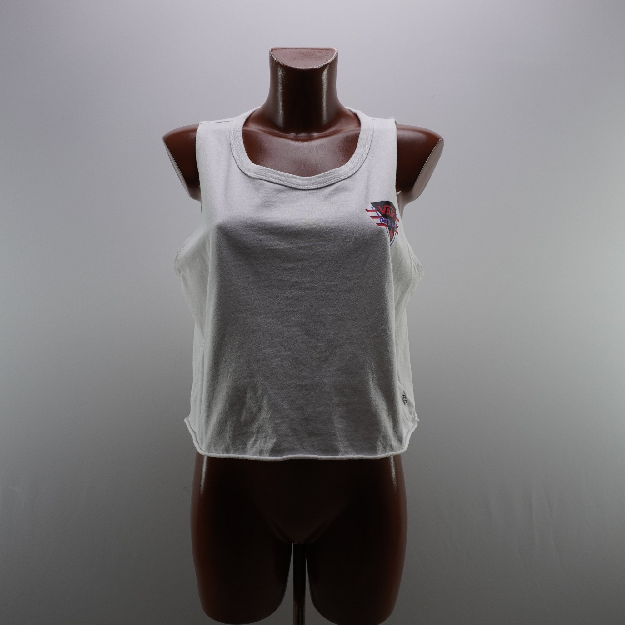 Camiseta de Manga Corta Vans para Mujer - Blanco, XL, Usada en Muy Buen Estado