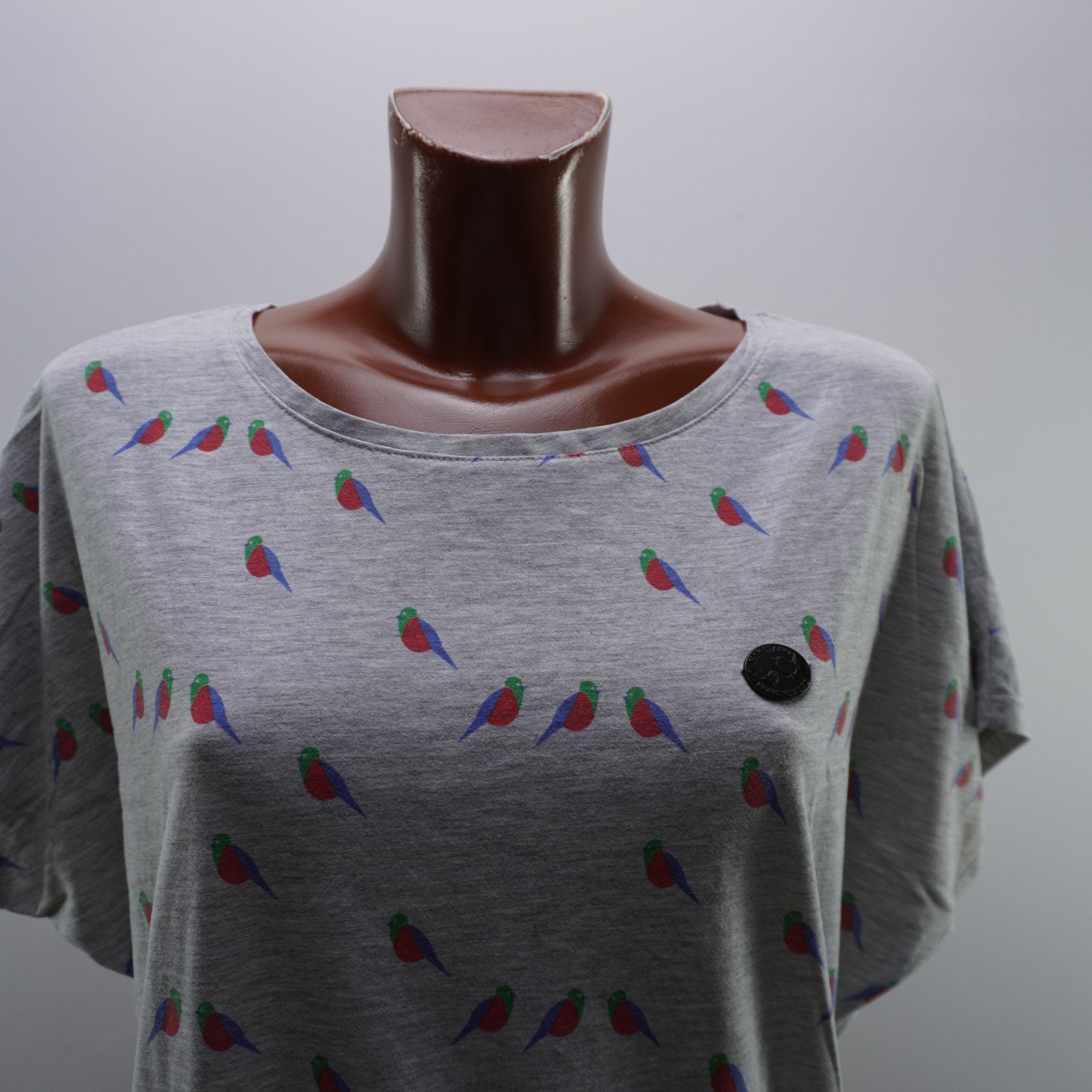 Camiseta de Manga Corta Naketano para Mujer Usada - Gris, XL