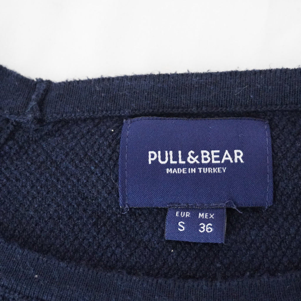 Camiseta de Manga Corta Pull & Bear para Mujer Usada - Azul Marino, S