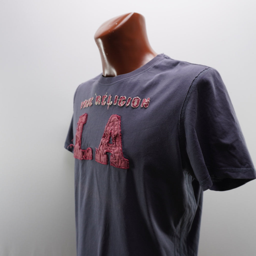 Camiseta de Manga Corta True Religión para Hombre Usada - Azul, L