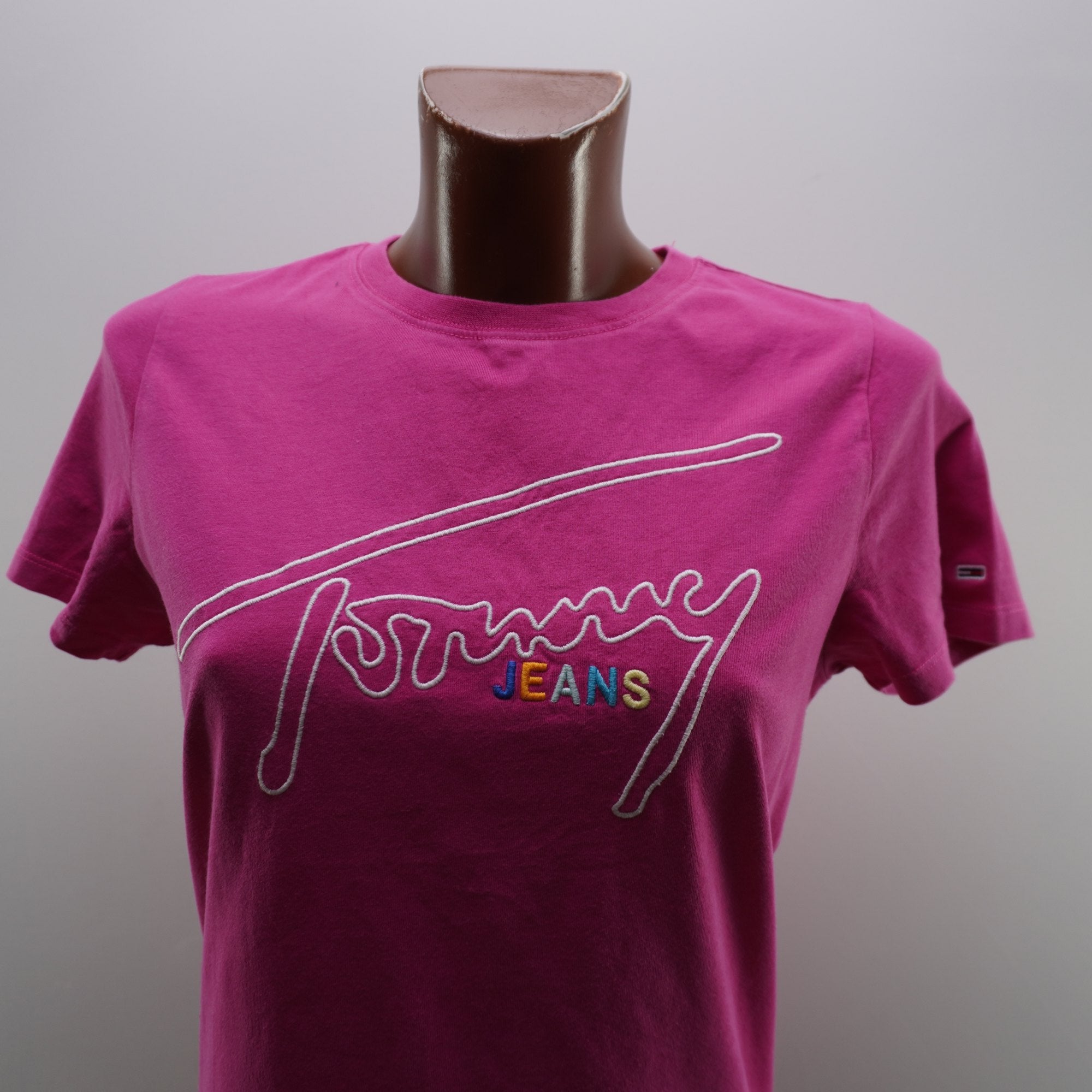 Camiseta de Manga Corta Tommy Hilfiger para Mujer Usada - Rosa, S