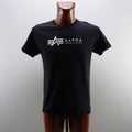 Camiseta de Manga Corta Alpha Industries para Hombre - Negra, M, Usada en Muy Buen Estado