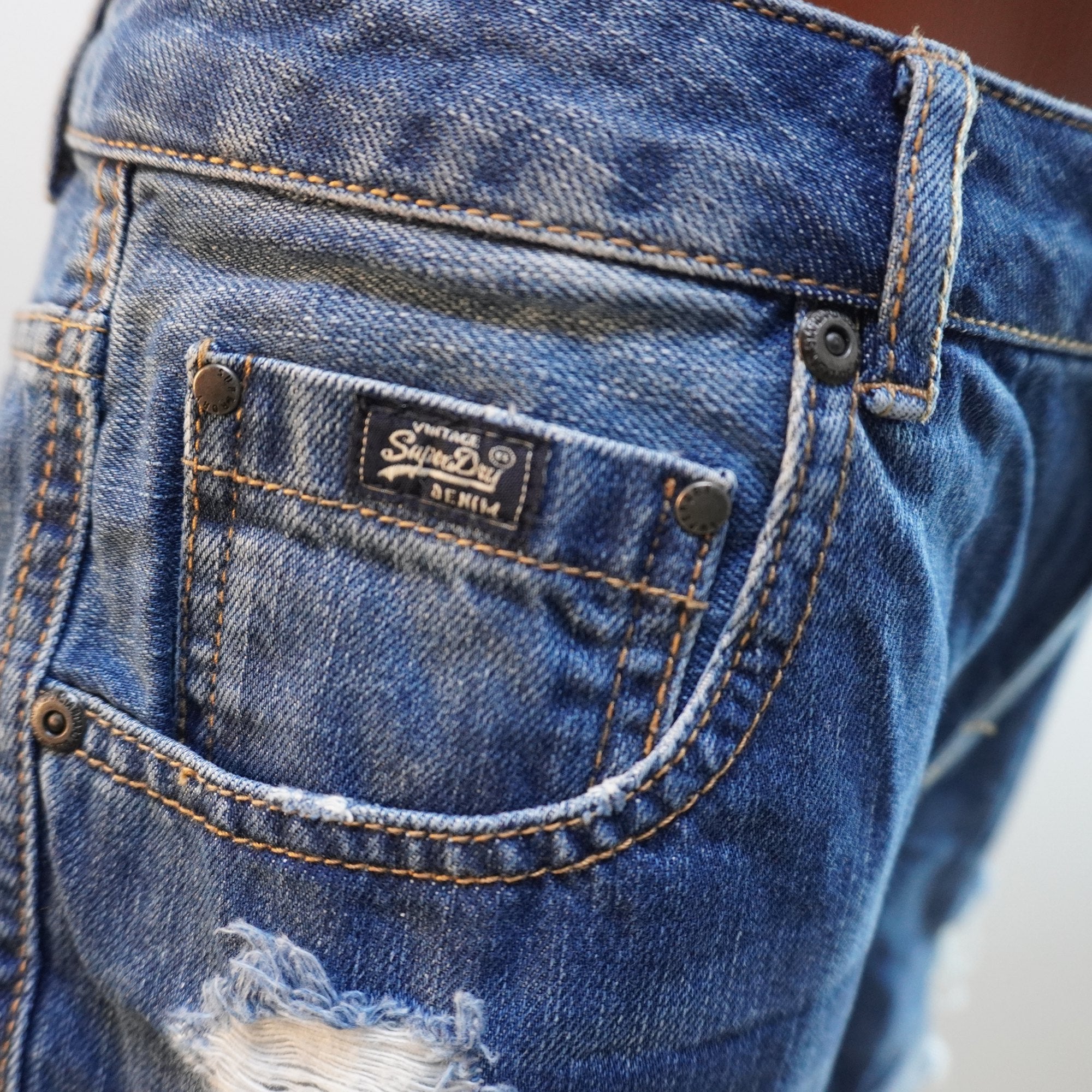 Pantalones Cortos Vaqueros Superdry para Mujer Usados - Azul, L