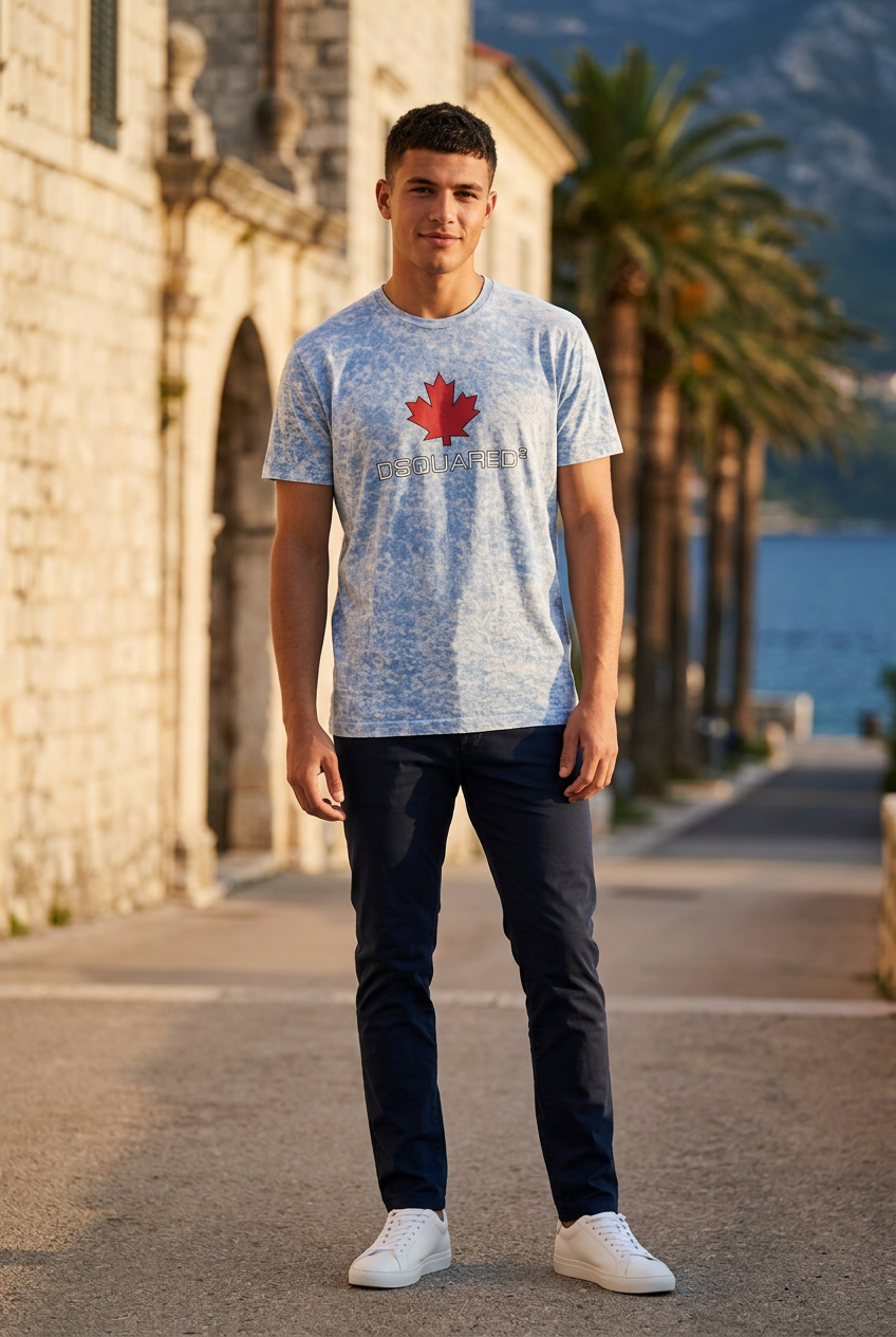 Camiseta de Manga Corta Dsquared2 para Hombre Usada - Azul, XXL