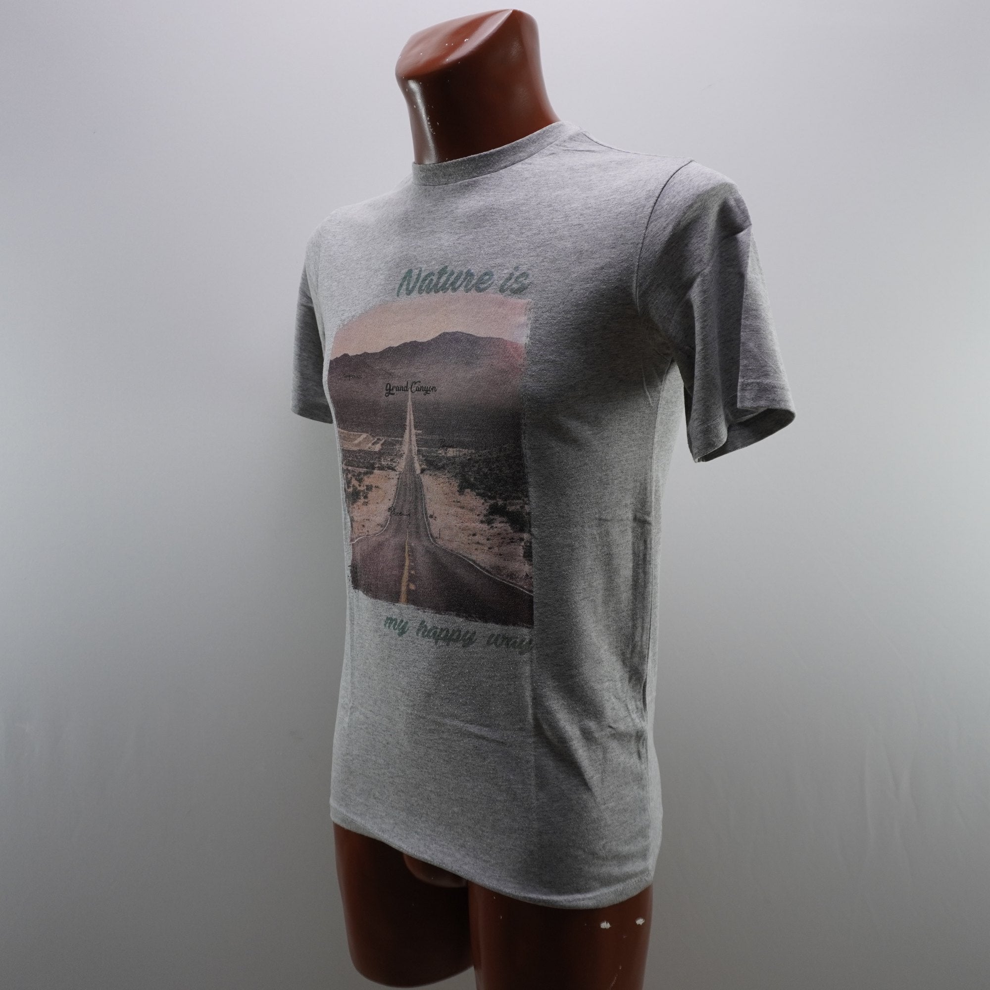 Camiseta de Manga Corta Nature Te para Hombre Usada - Gris, S
