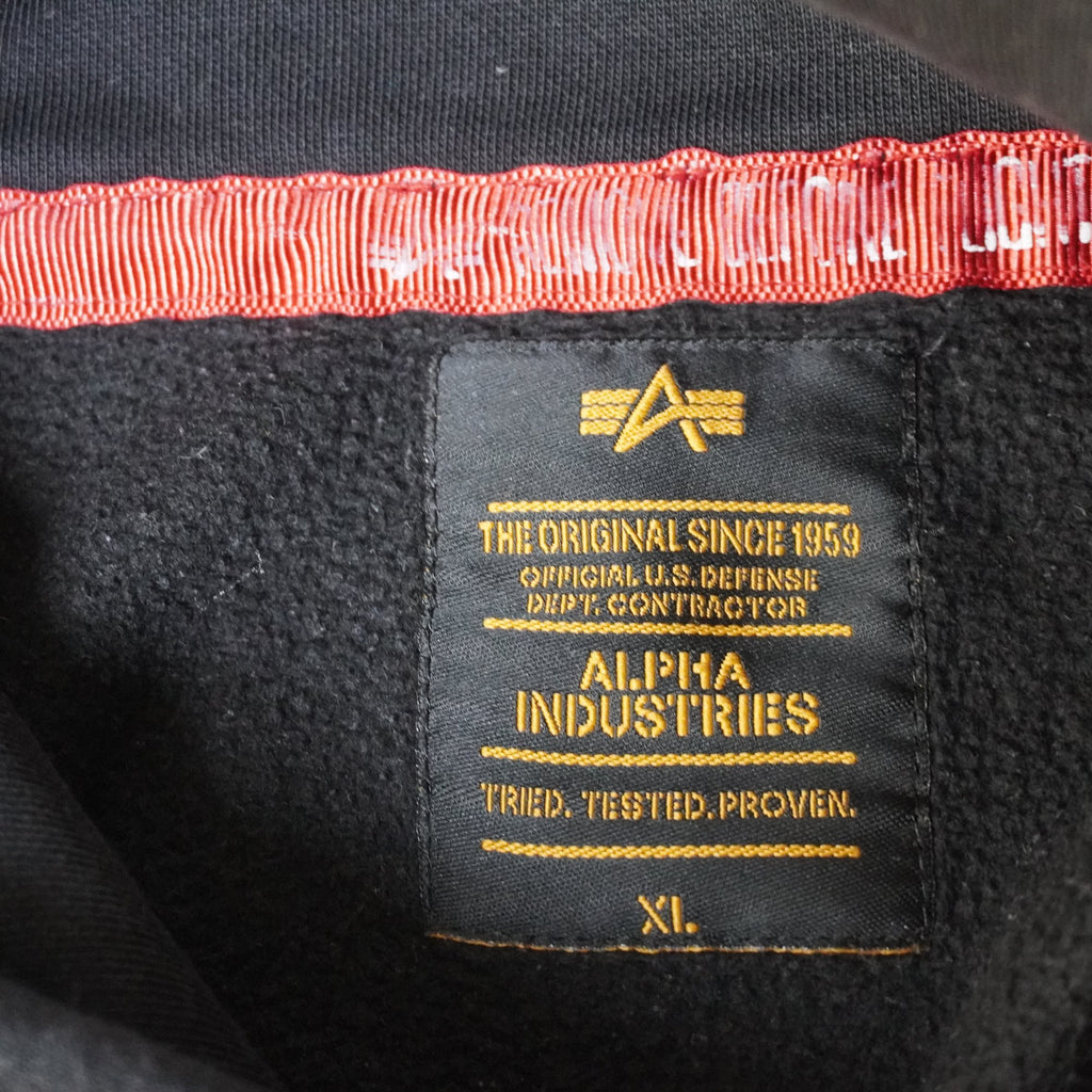 Sudadera con Capucha Alpha Industries para Hombre Usada - Negra, XL