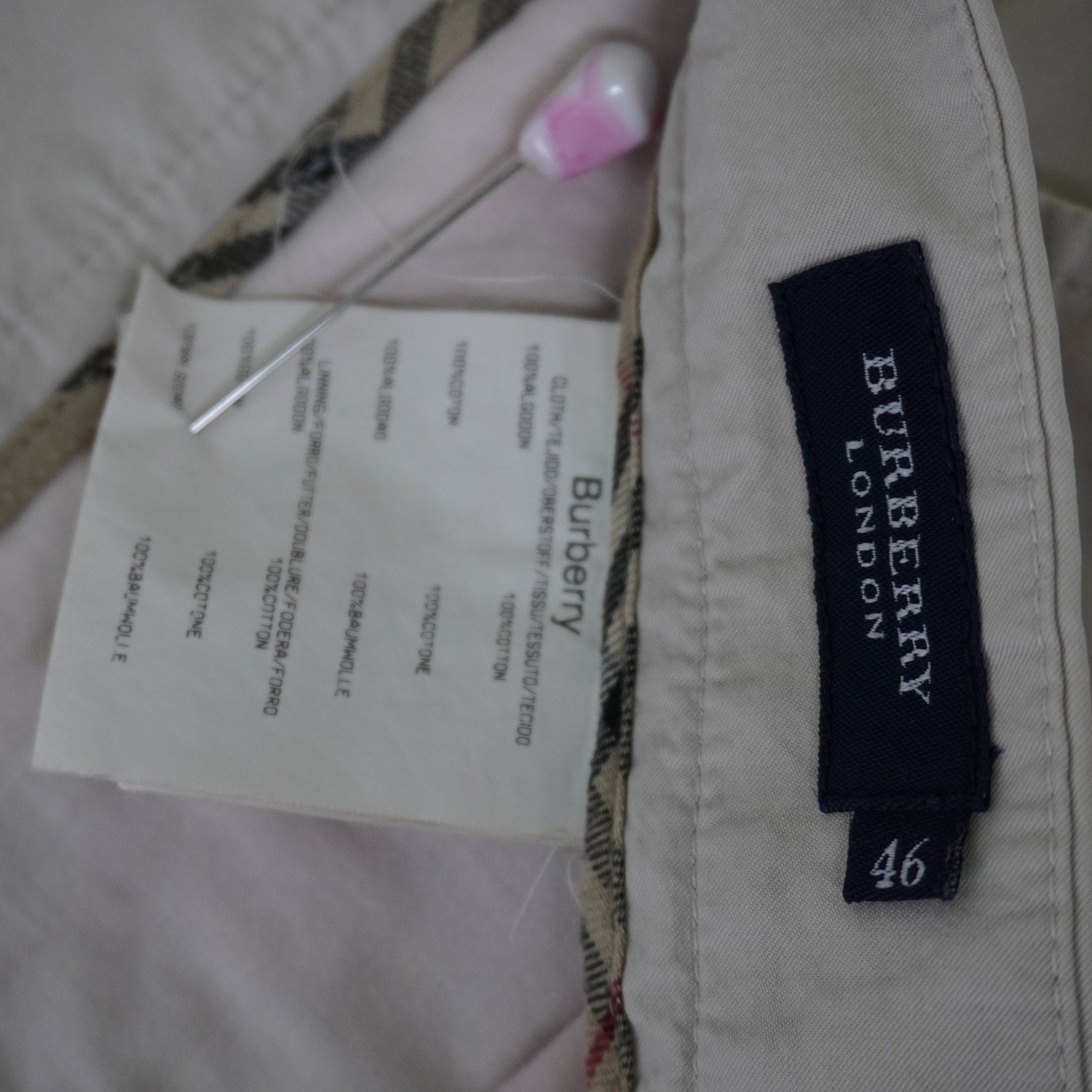 Pantalones Cortos Chinos Burberry para Hombre Usados - Beige, L