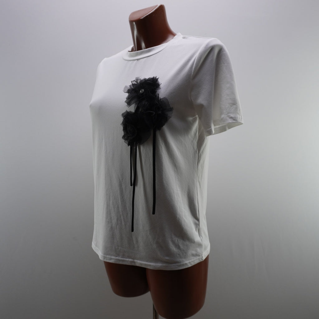 Camiseta de Manga Corta Italian Style para Mujer Usada - Blanca, S
