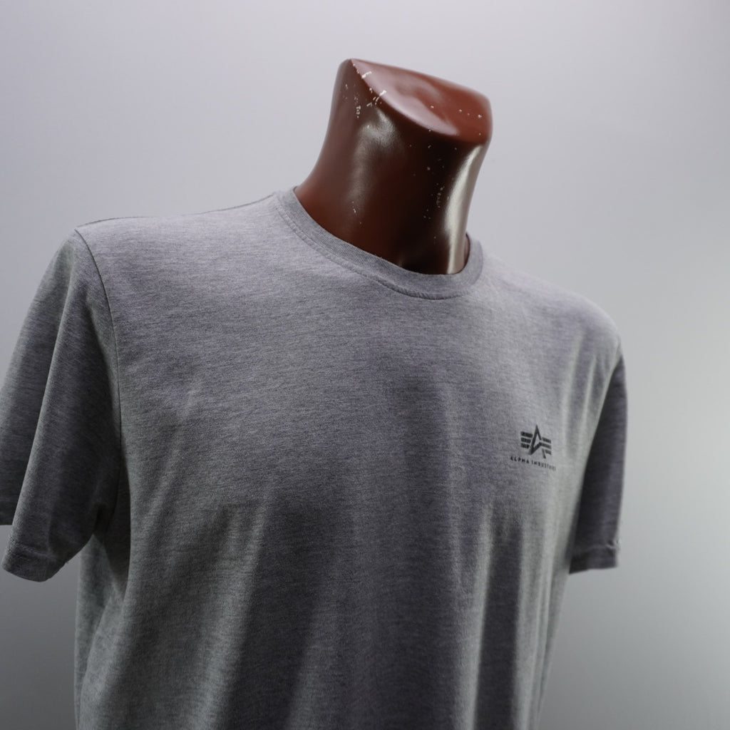 Camiseta de Manga Corta Alpha Industries para Hombre - Gris, XL, Usada en Muy Buen Estado