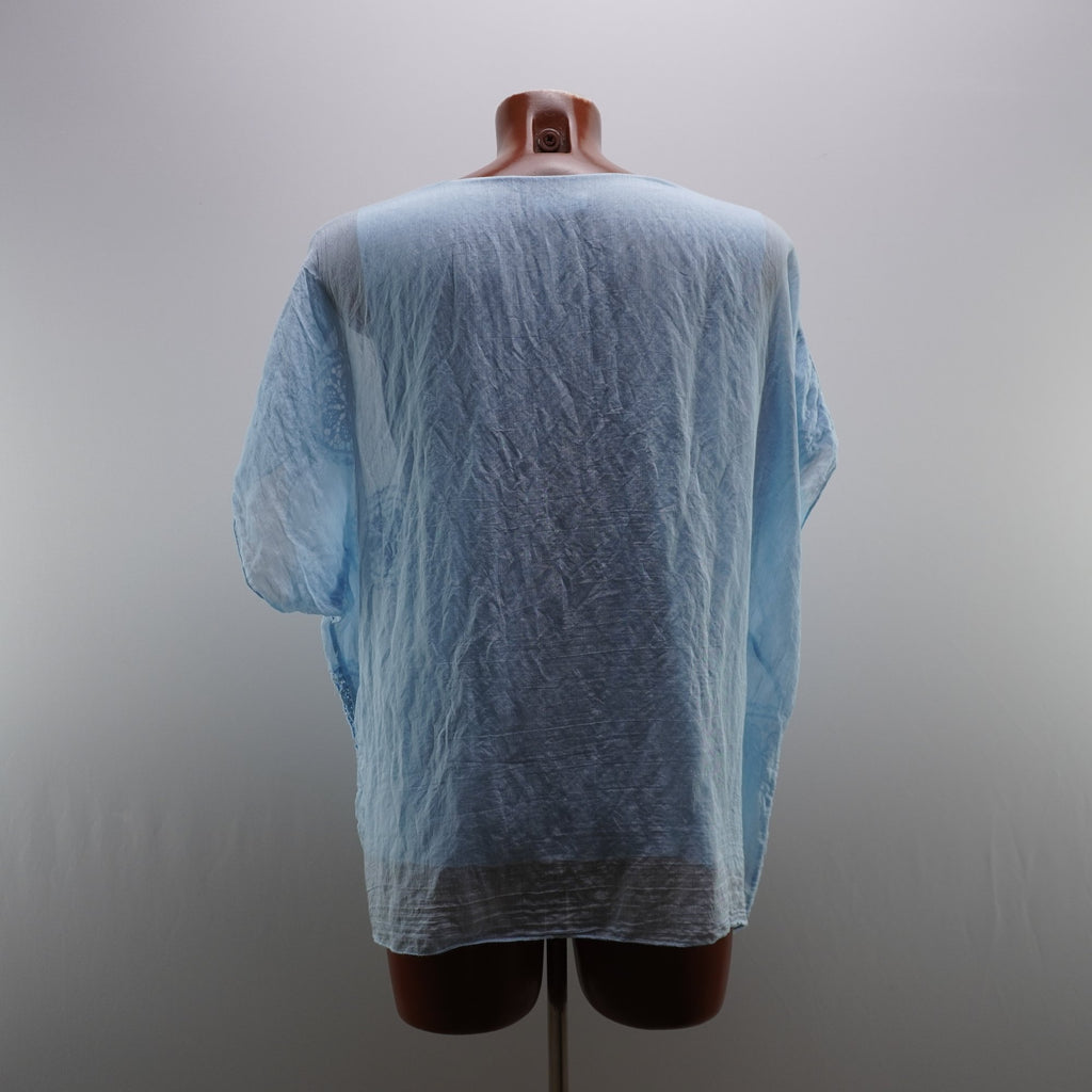 Camiseta de Manga Corta Italian Style para Mujeres - Azul, XL, Usada en Muy Buen Estado