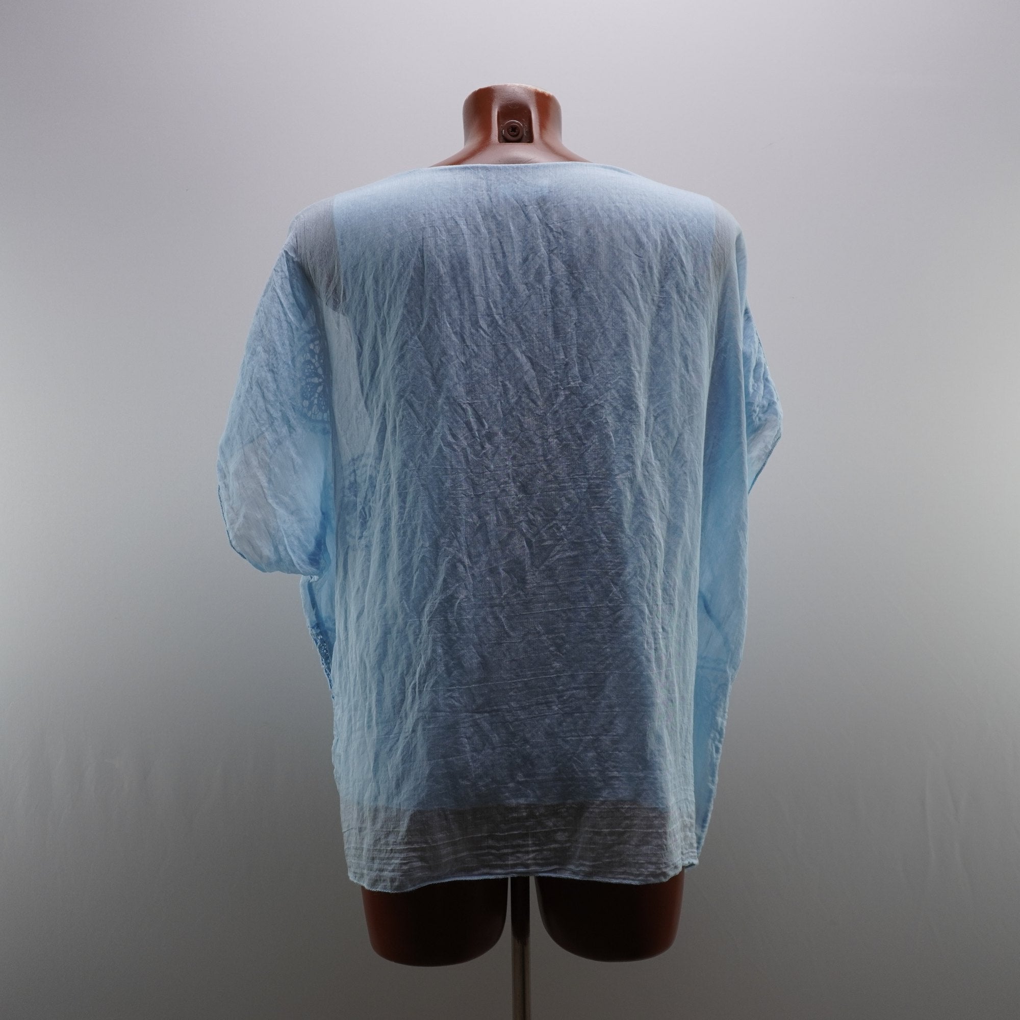 Camiseta de Manga Corta Italian Style para Mujeres - Azul, XL, Usada en Muy Buen Estado