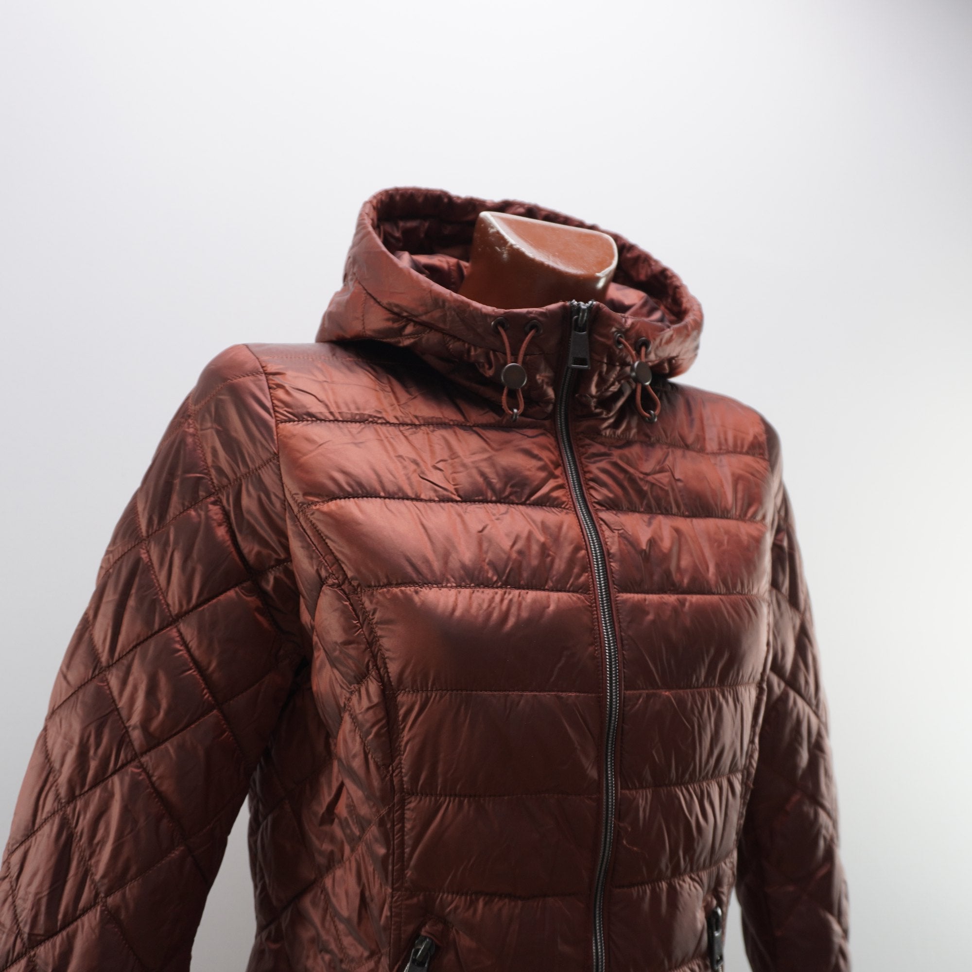 Chaqueta Acolchada Punto Roma para Mujer Usada - Marrón, S