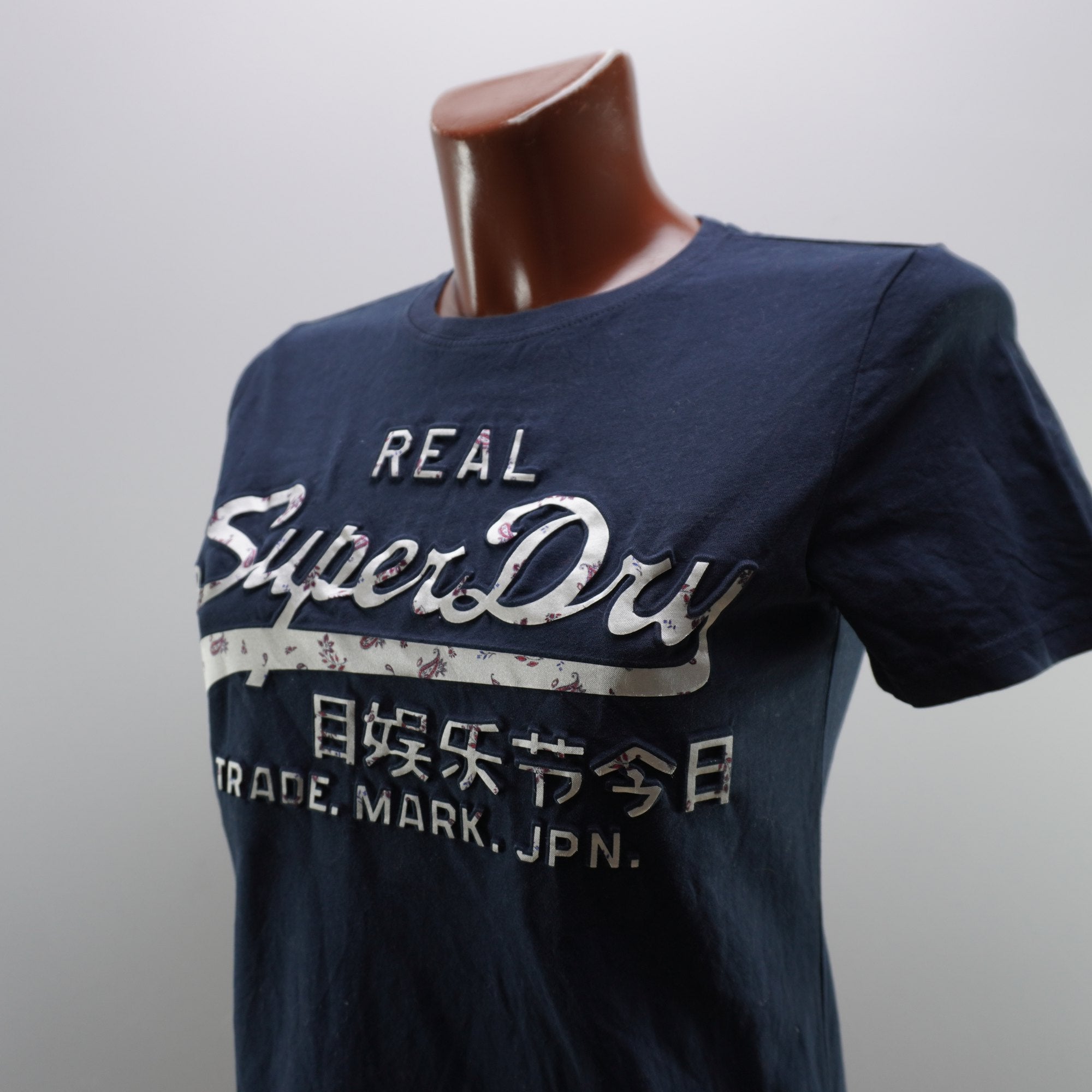 Camiseta de Manga Corta Superdry para Mujer - Azul Marino, S (Usada en Muy Buen Estado)