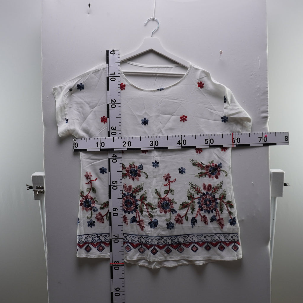 Camiseta de Manga Corta Italian Style para Mujer - Blanco, L, Usada en Muy Buen Estado