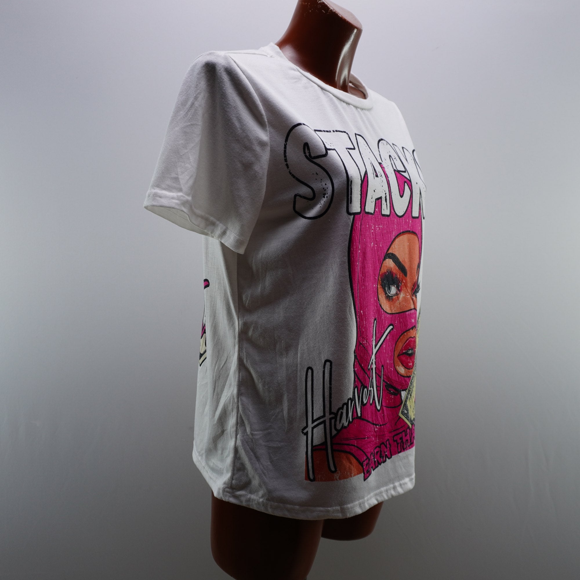 Camiseta de Manga Corta Italian Style para Mujer - Multicolor, M, Usada en Muy Buen Estado