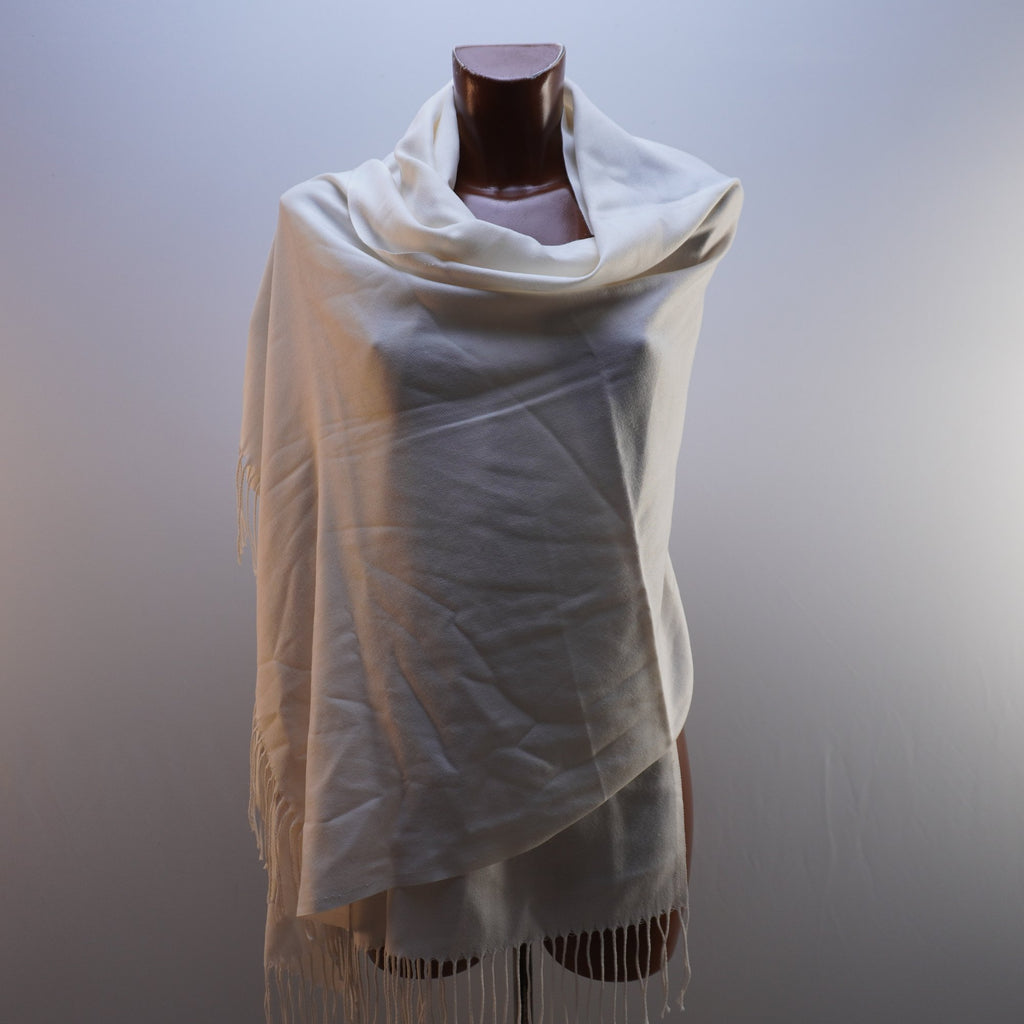 Bufanda Cashmere para Mujer Usada - Blanca, Muy Buen Estado