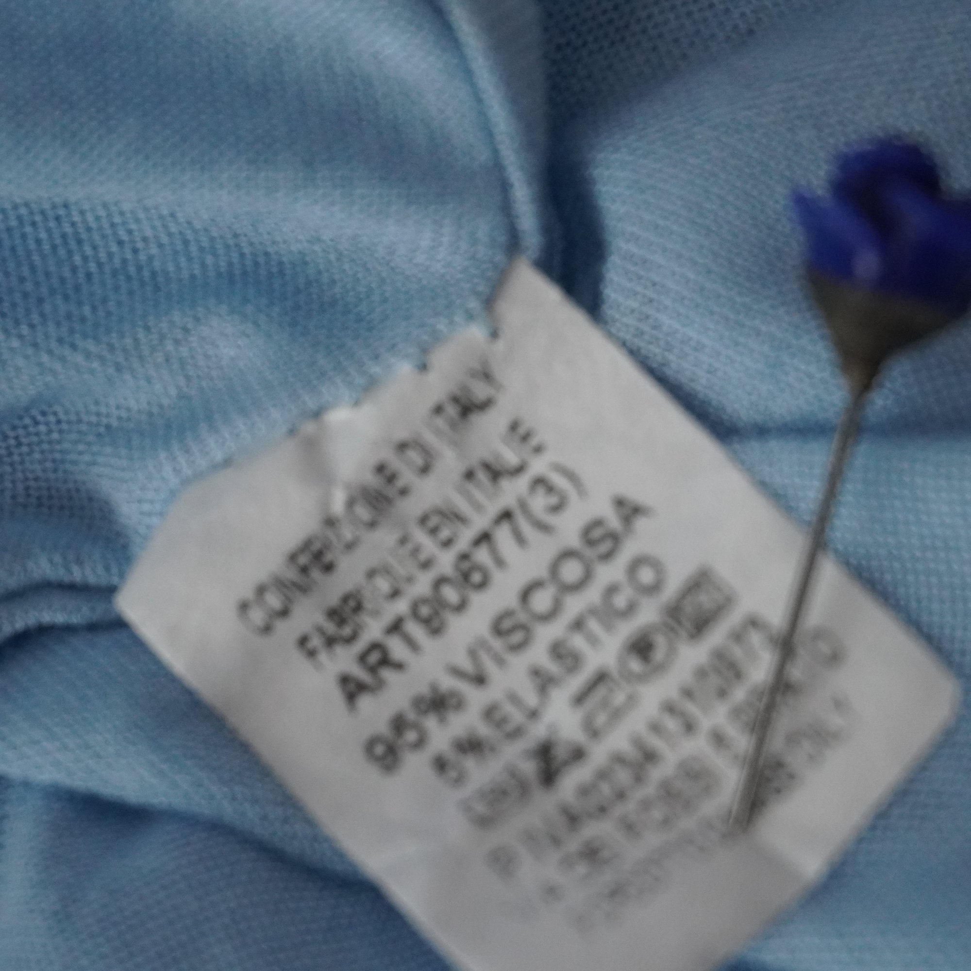 Camiseta de Manga Corta Italian Style para Mujeres - Azul, XL, Usada en Muy Buen Estado