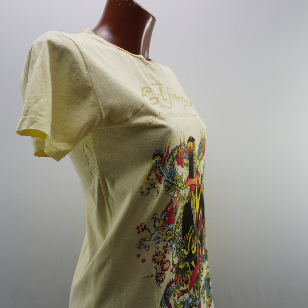 Camiseta Ed Hardy para Mujer Usada - Amarillo, S