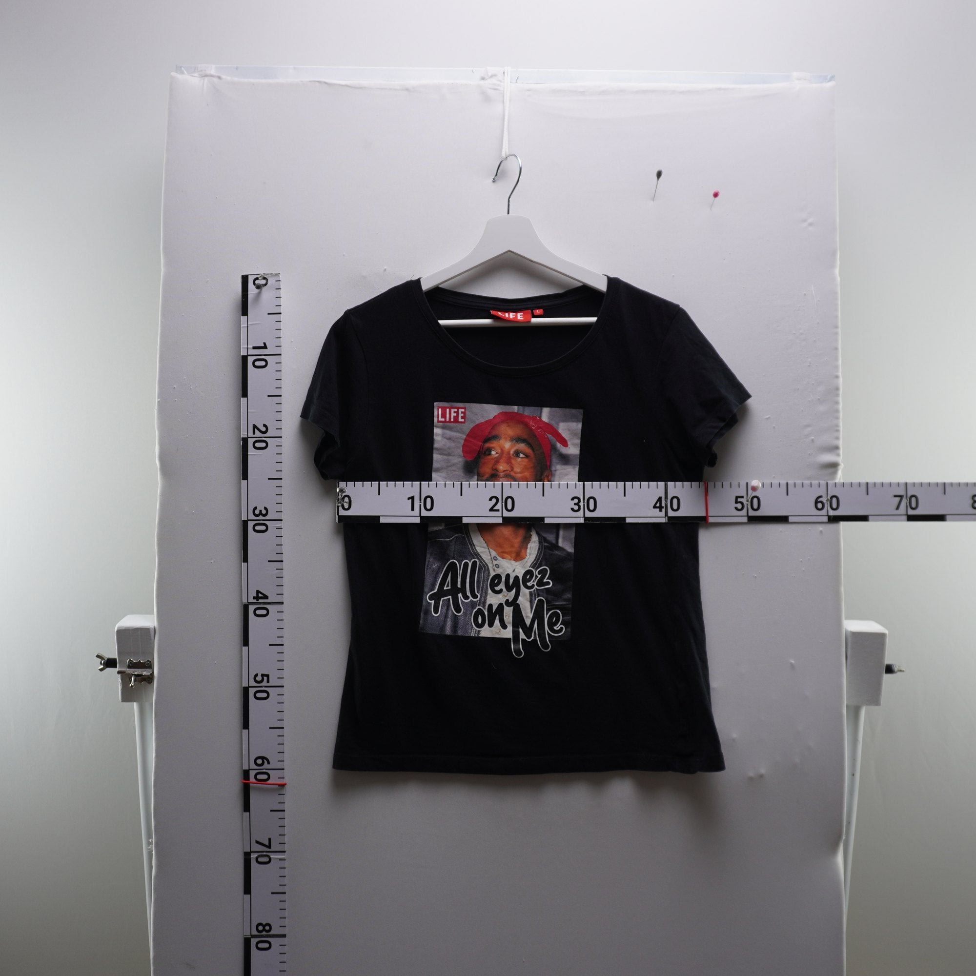 Camiseta de Manga Corta Life para Mujer Usada - Negro, L