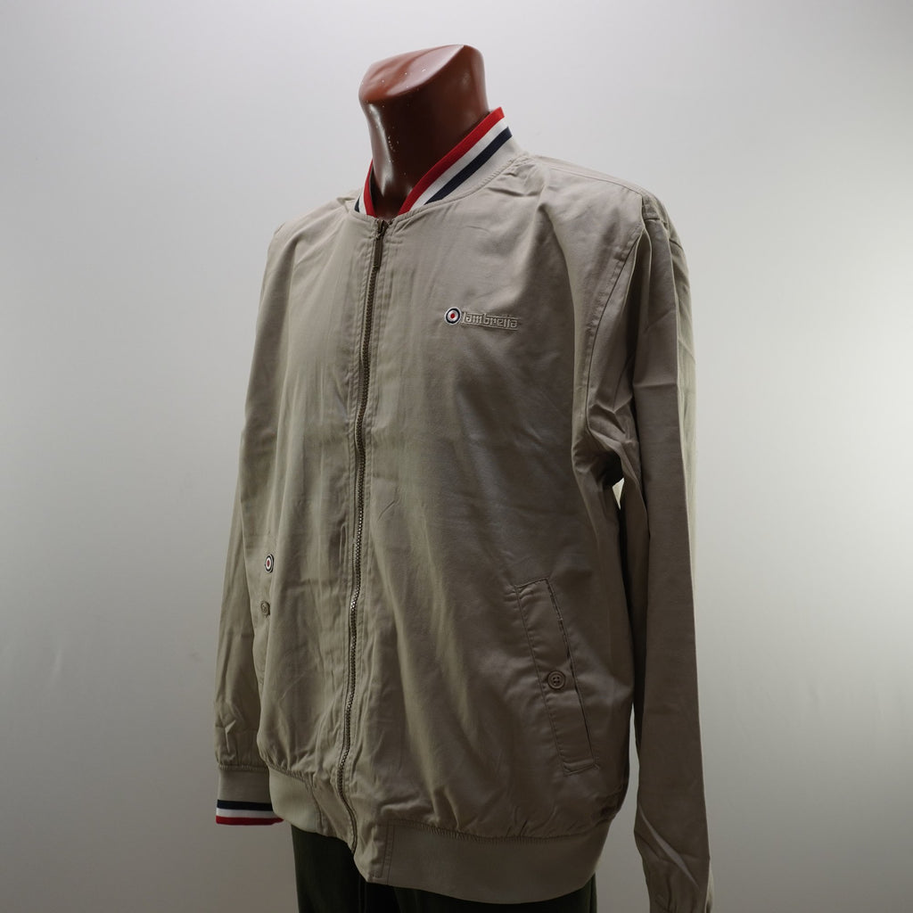 Chaqueta Bomber Lambretta para Hombre Usada - Beige y Rojo, XXL