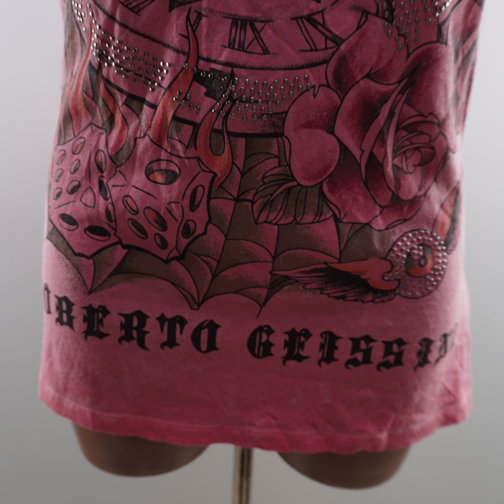 Camiseta de Manga Corta Roberto Geissine para Mujer - Rosa, XL - Usada en Muy Buen Estado