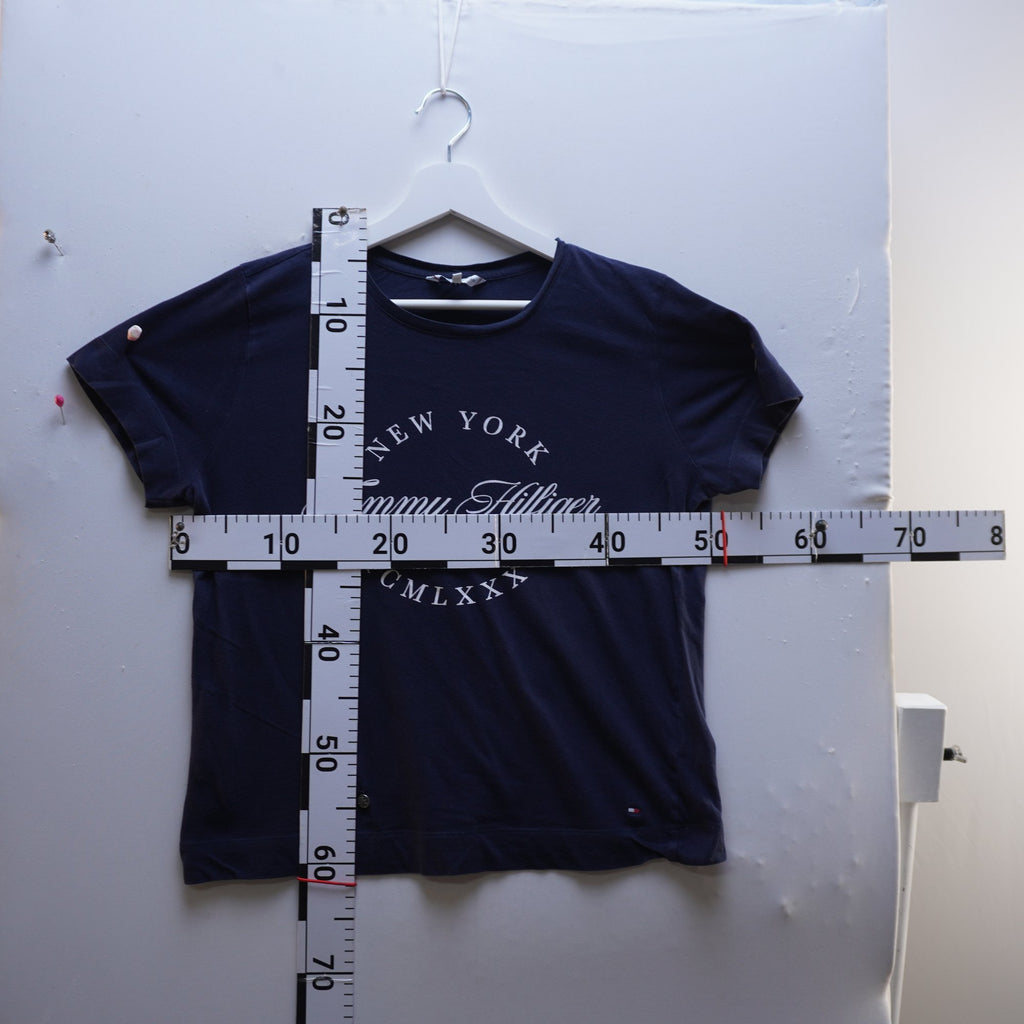 Camiseta de Manga Corta Tommy Hilfiger para Mujer Usada - Azul Marino, L