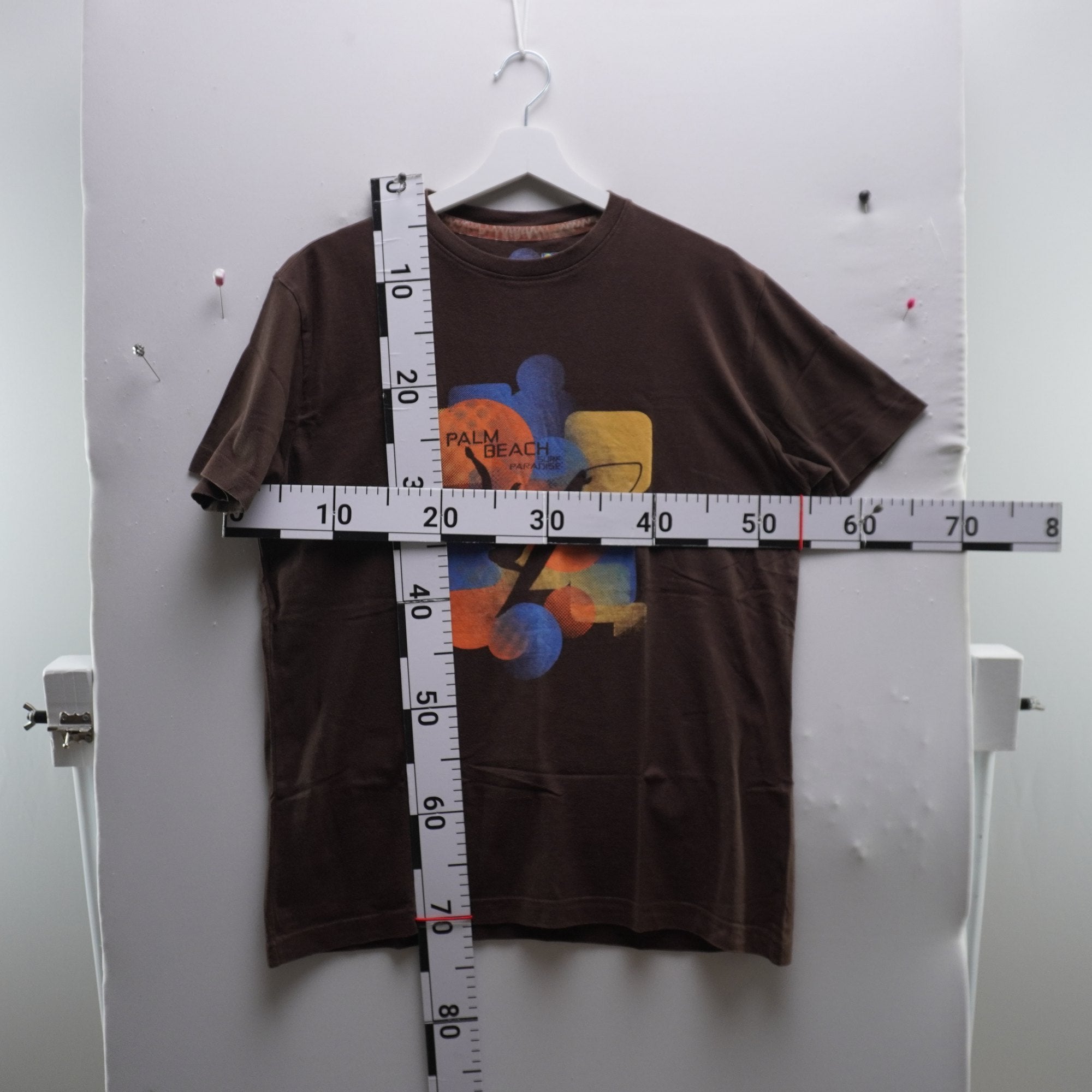 Camiseta de Manga Corta Palm Beach para Hombre Usada - Marrón, M