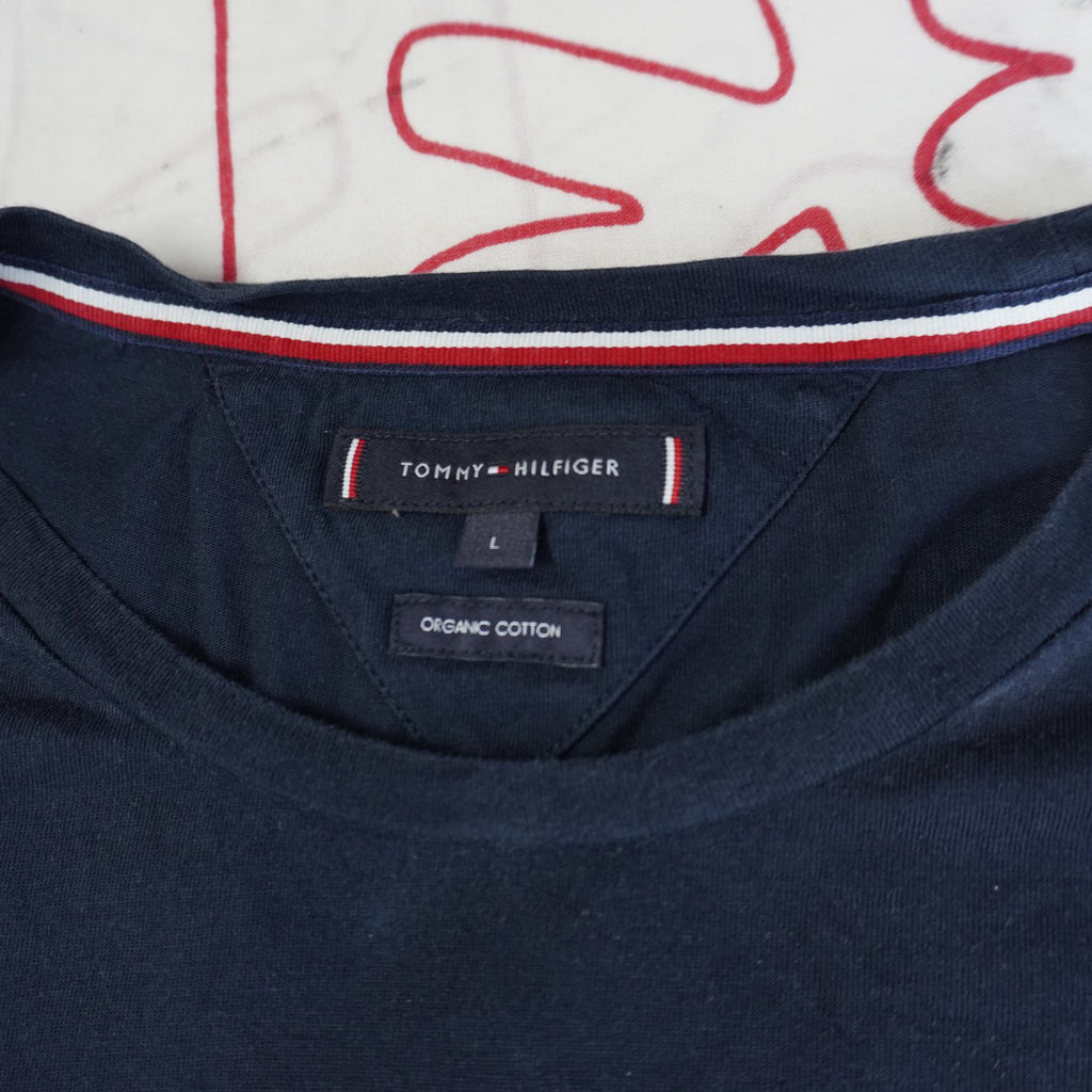 Camiseta de Manga Corta Tommy Hilfiger para Mujer Usada - Azul Marino, L
