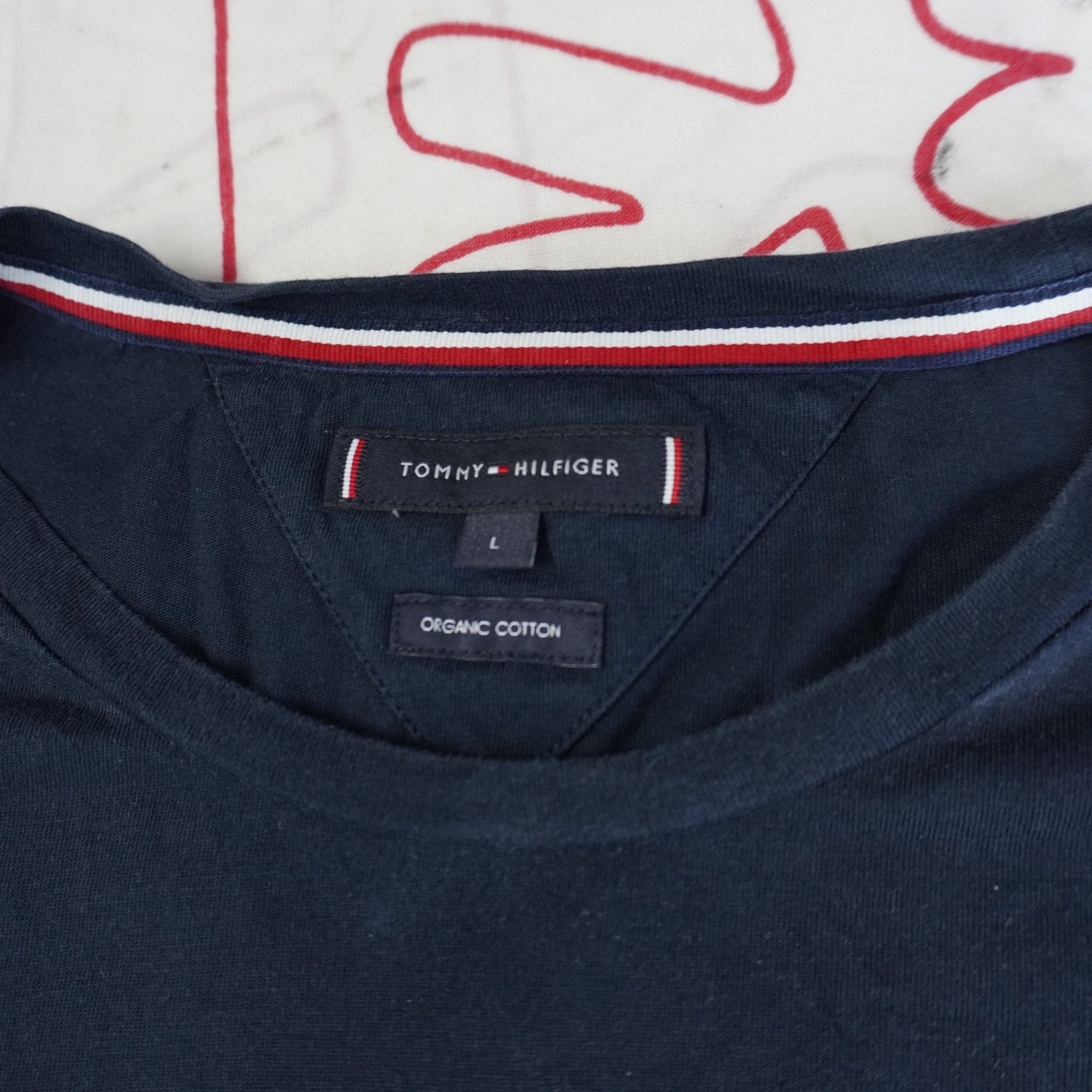 Camiseta de Manga Corta Tommy Hilfiger para Mujer Usada - Azul Marino, L